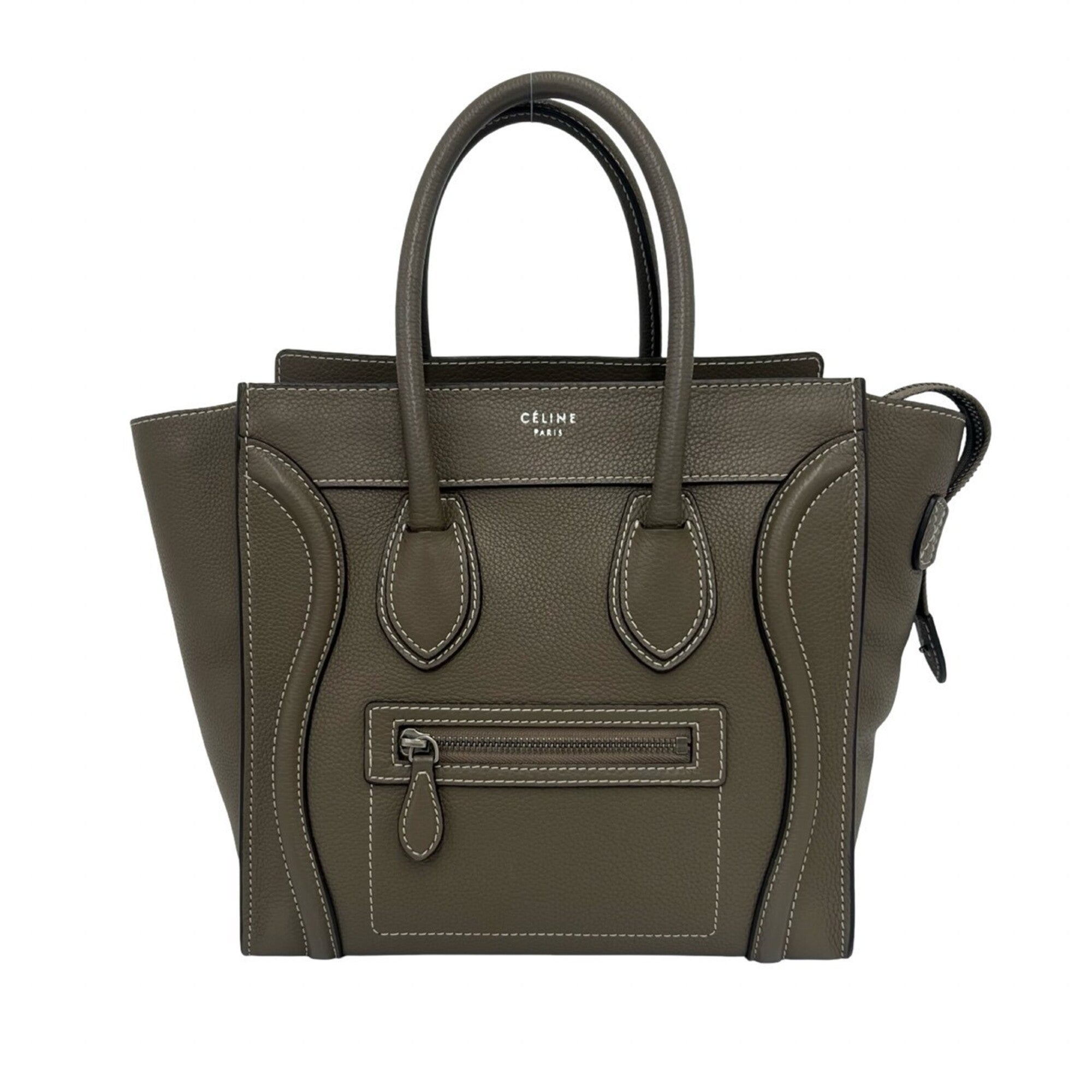 Celine Beige Leather Handbag Tote Bag (Pre-Owned)