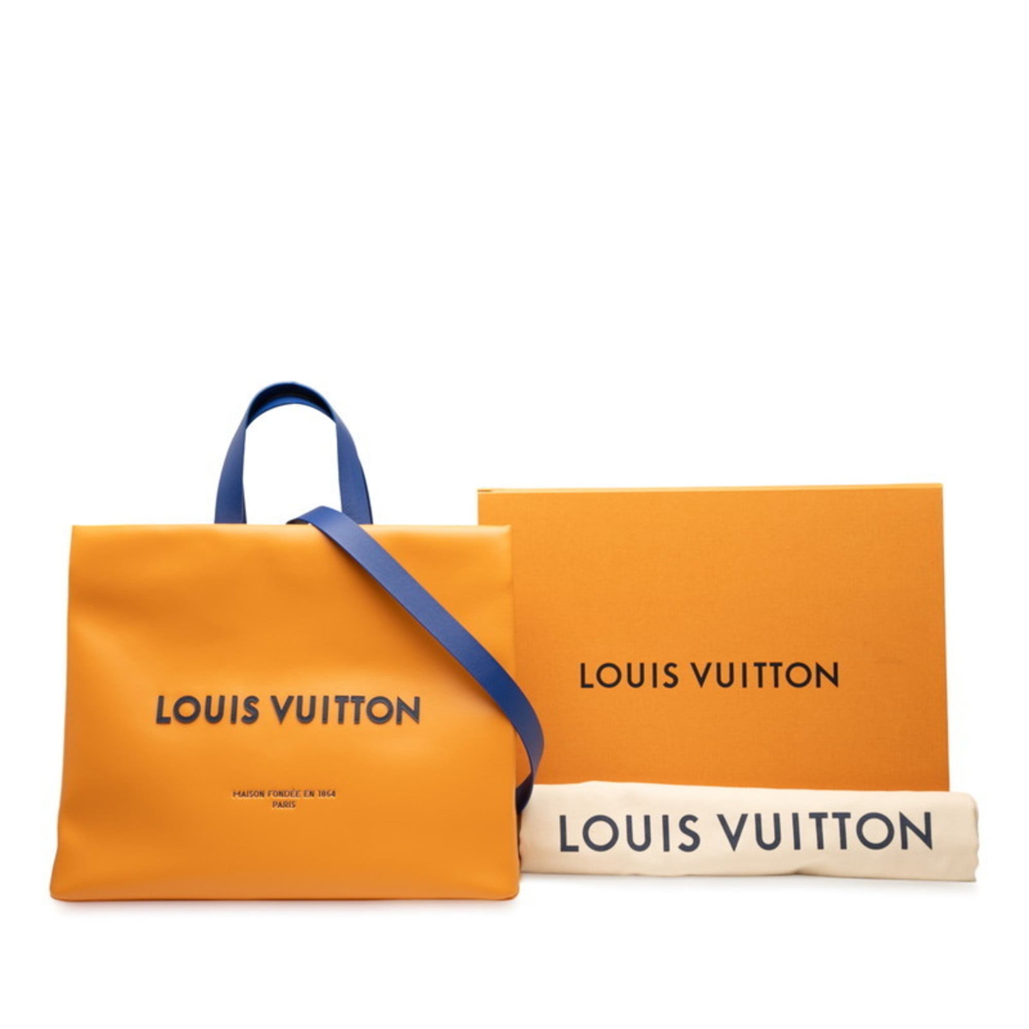 Louis Vuitton Orange Saffron Leather Shoulder Bag Tote Bag (Pre-Owned)
