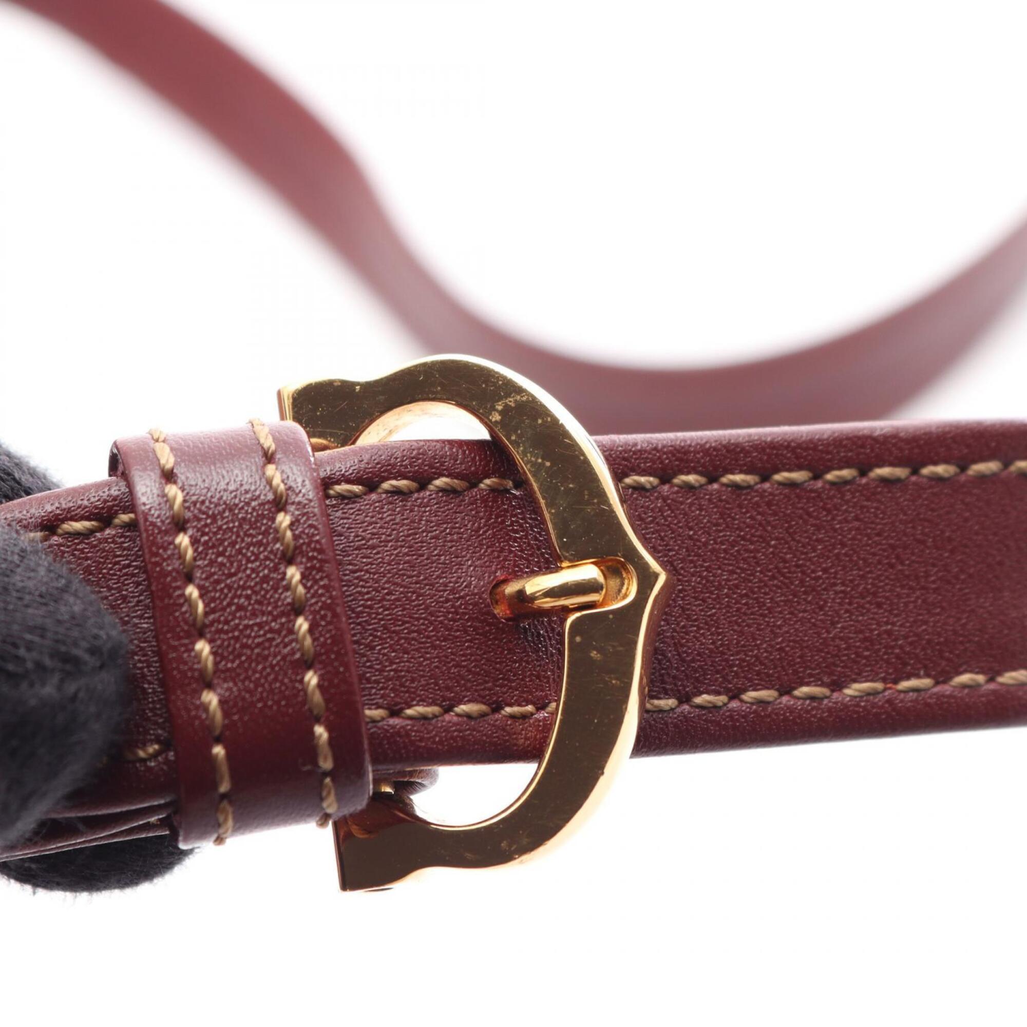 Cartier Bordeaux Leather Shoulder Bag (Pre-Owned)