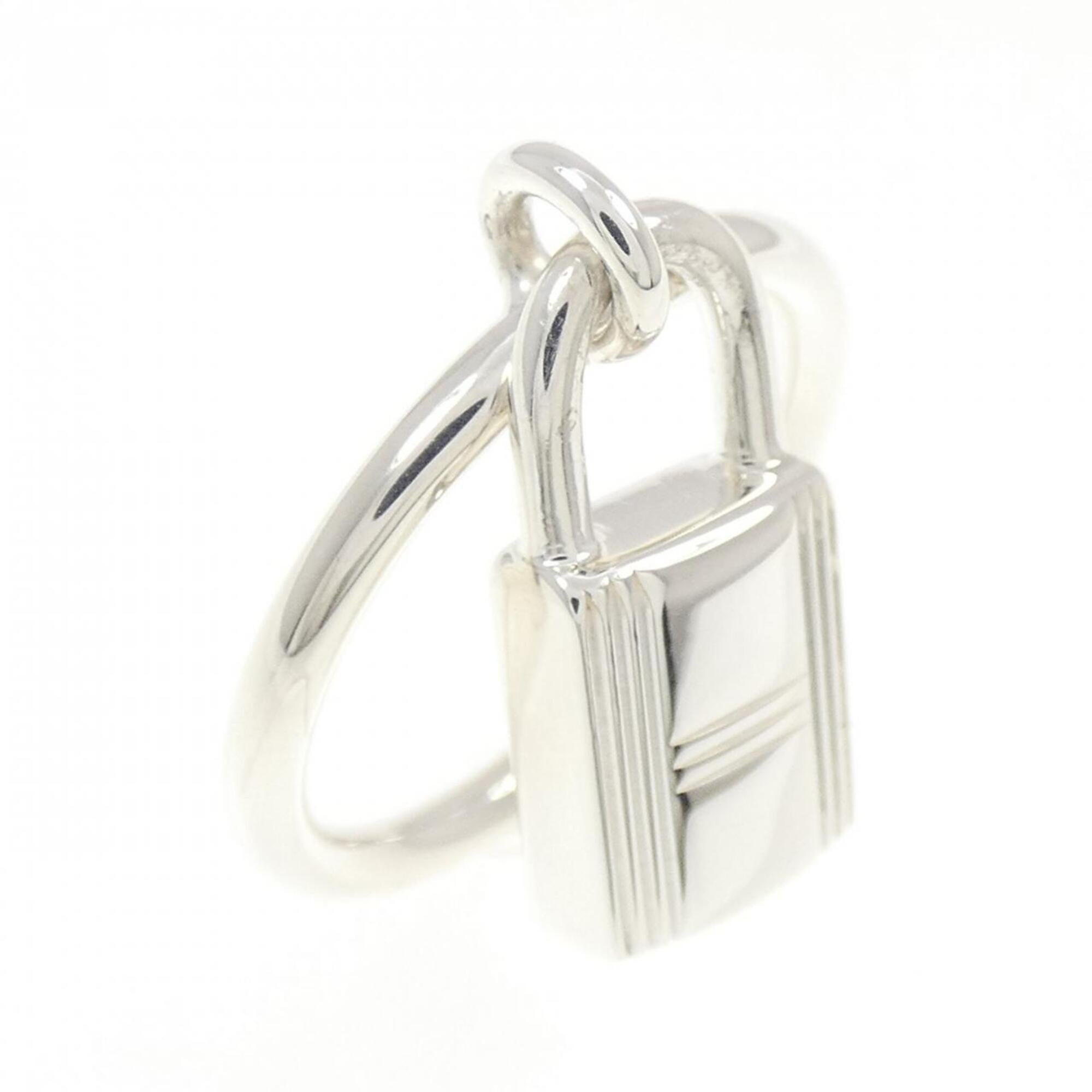 Hermes Silver Silver 925 Band Ring (Pre-Owned)