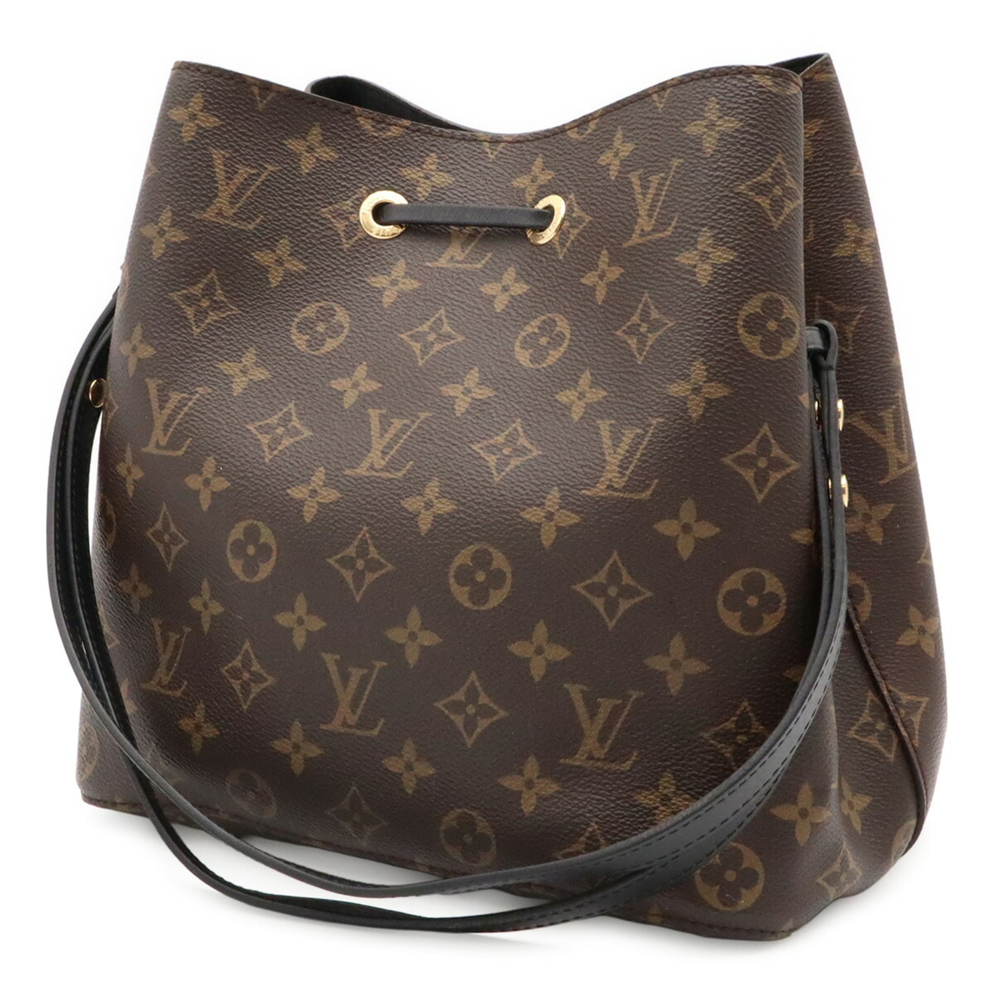 Louis Vuitton Noir Monogram Canvas Leather Shoulder Bag (Pre-Owned)