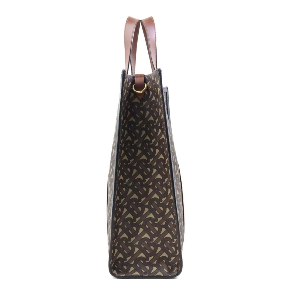 Burberry Black Brown White Pvc Leather Handbag Shoulder Bag (Pre-Owned)