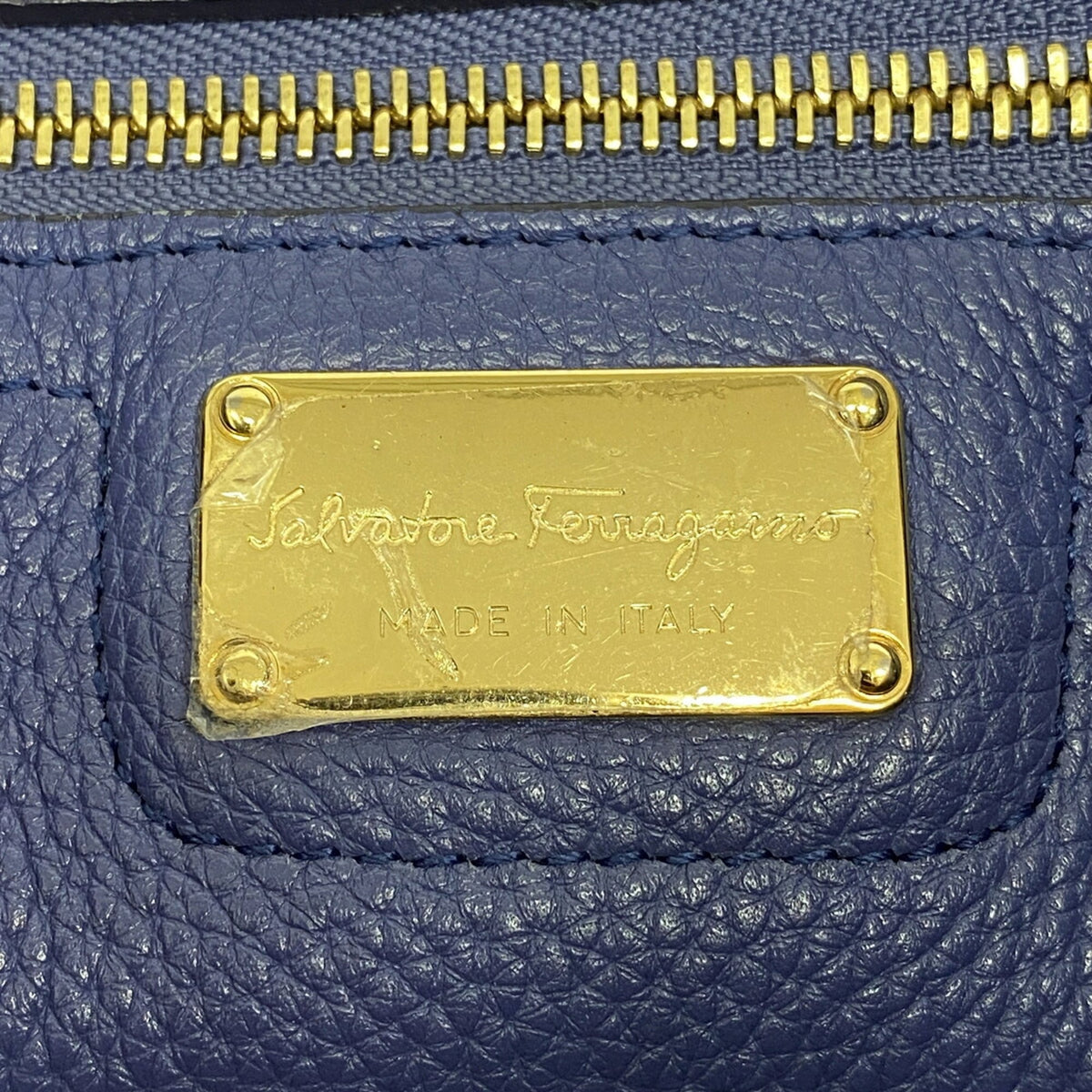 Salvatore Ferragamo Blue Leather Tote Bag (Pre-Owned)