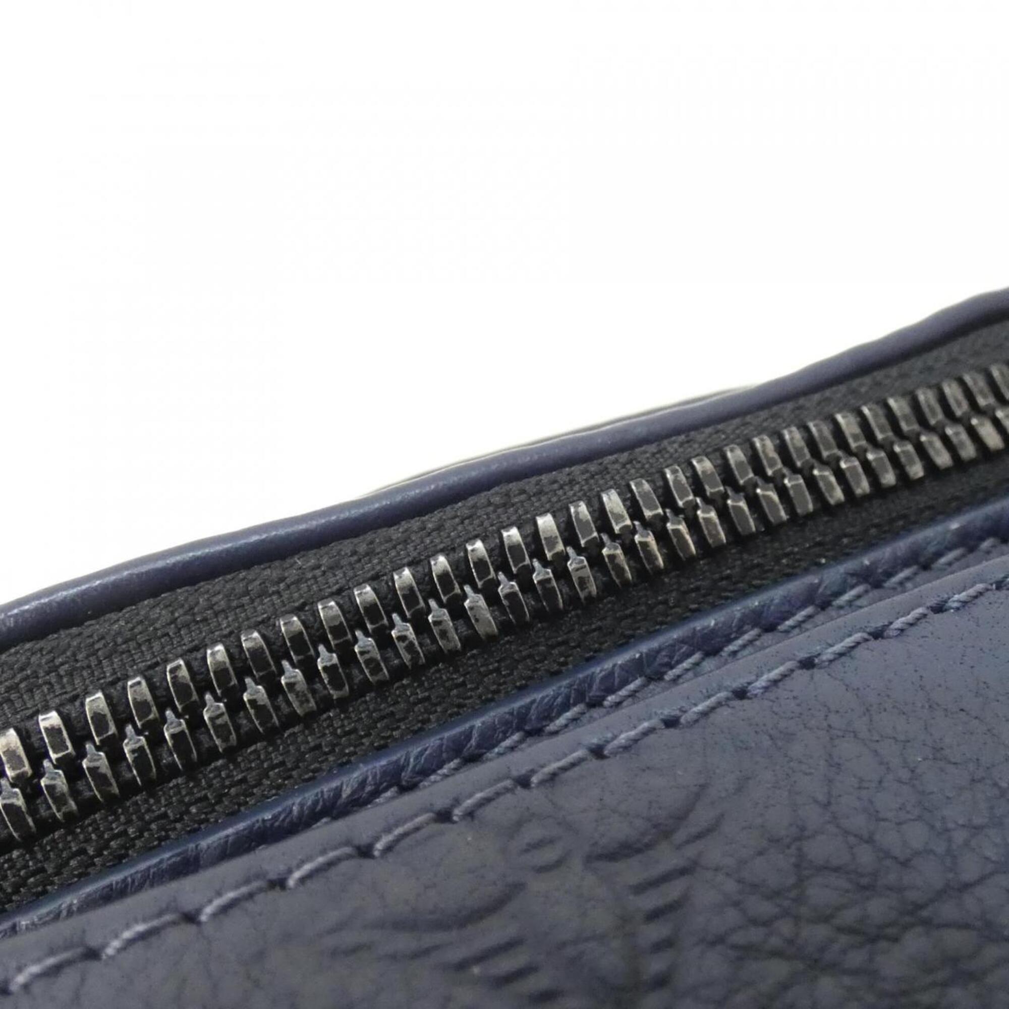 Louis Vuitton Black Blue Navy Leather Shoulder Bag (Pre-Owned)