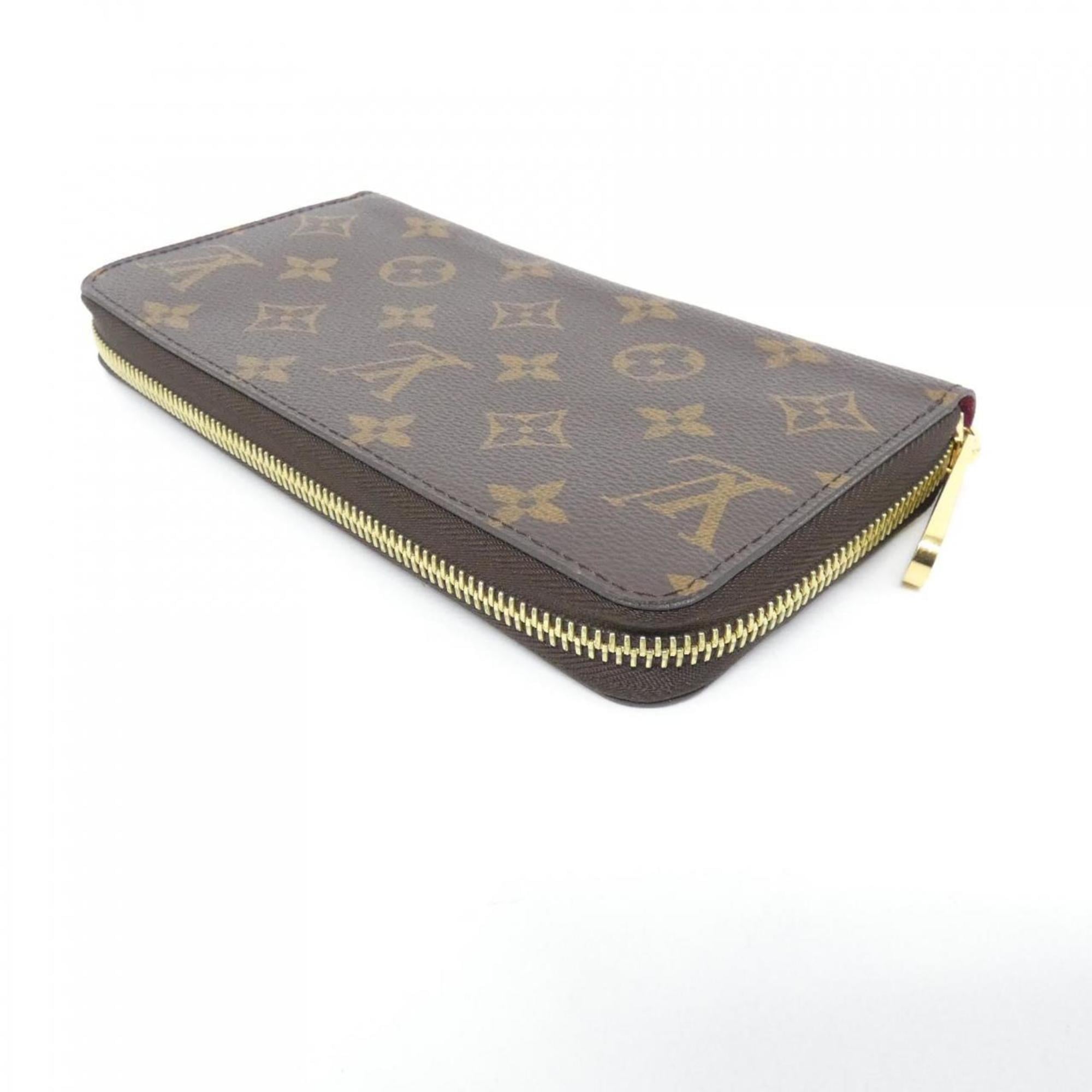Louis Vuitton Fuchsia Marron Coated Canvas Long Wallet (Bi-Fold) (Pre-Owned)