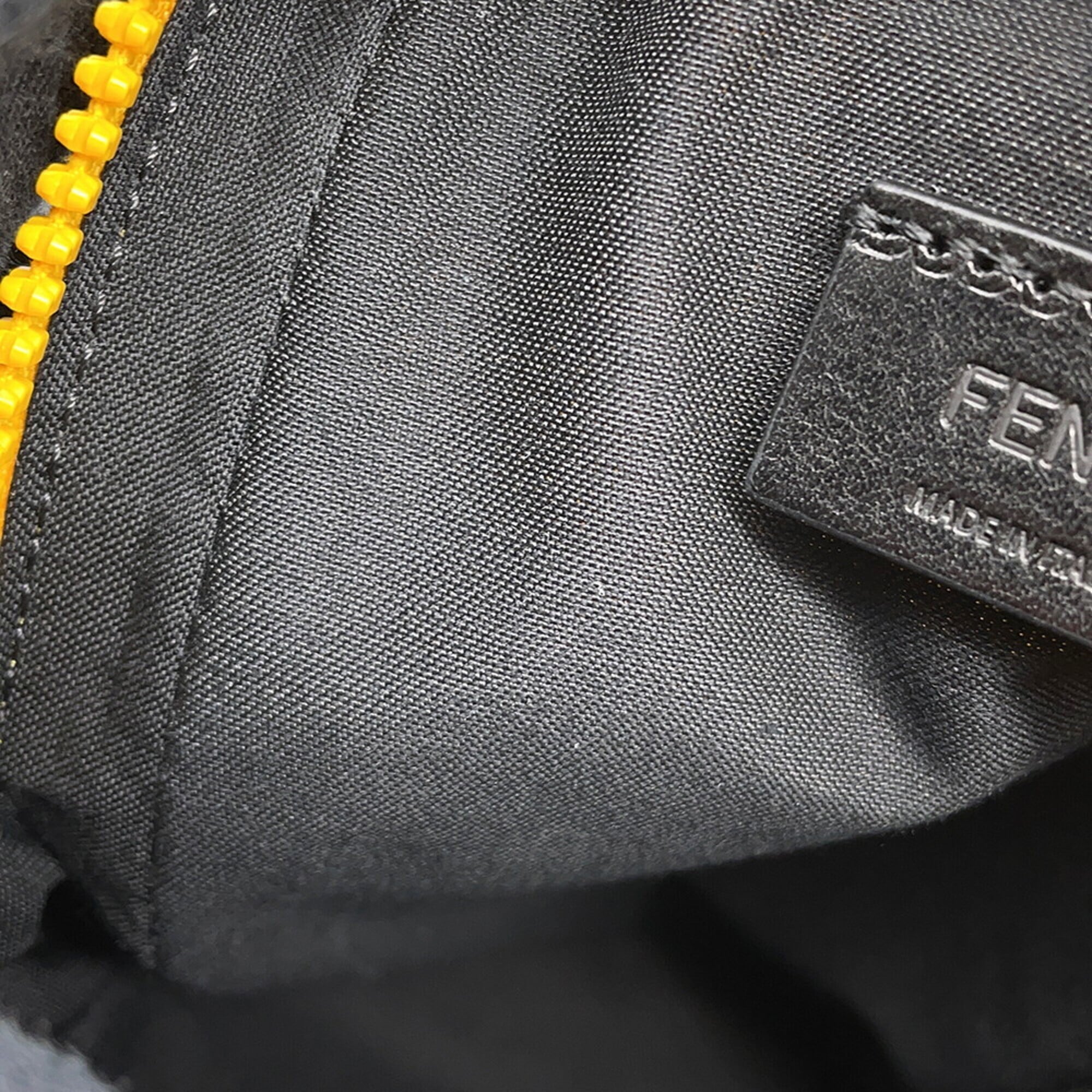 Fendi Yellow Nylon Leather Pouch Shoulder Bag (Pre-Owned)
