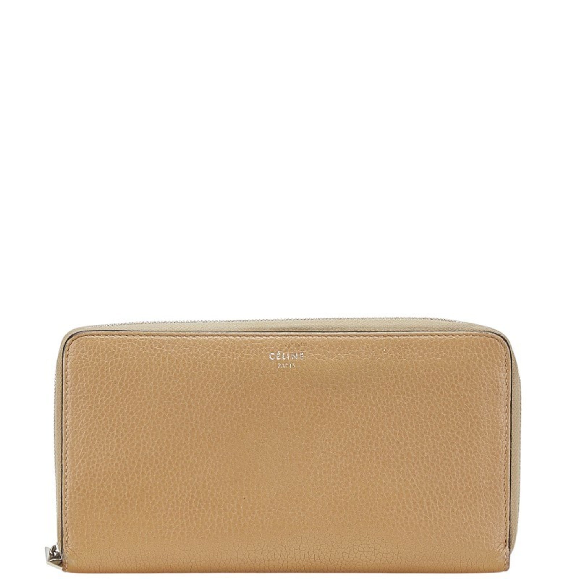 Celine Brown Leather Long Wallet (Bi-Fold) (Pre-Owned)