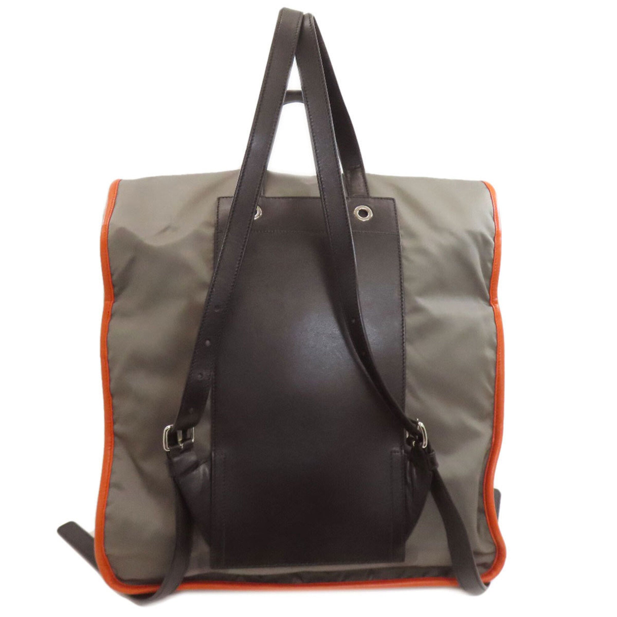 Prada Black Gray Orange Nylon Backpack (Pre-Owned)