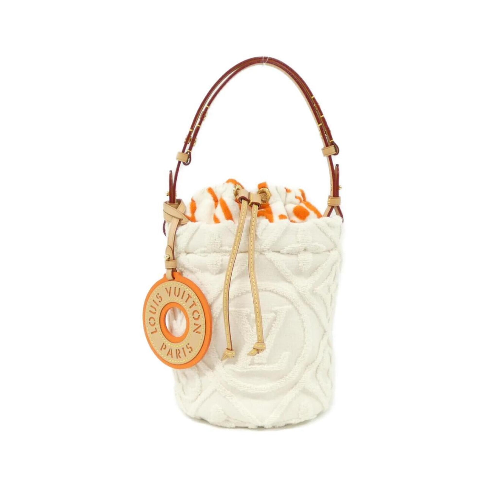 Louis Vuitton White Jacquard Cotton Handbag (Pre-Owned)