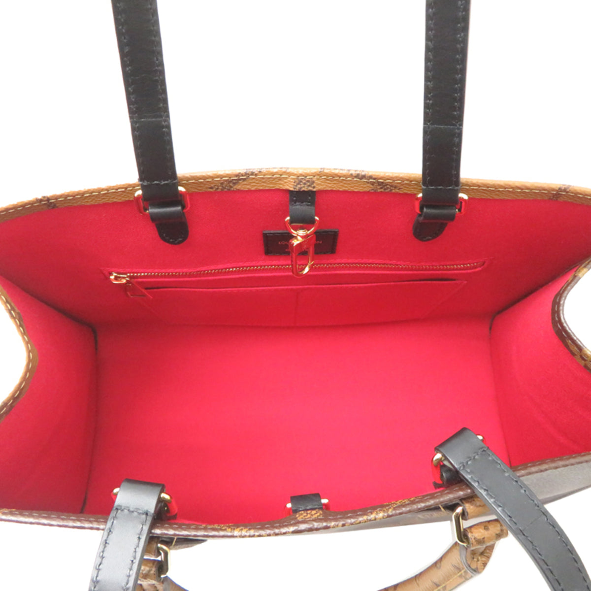 Louis Vuitton Brown Red Color Monogram Reverse Tote Bag (Pre-Owned)