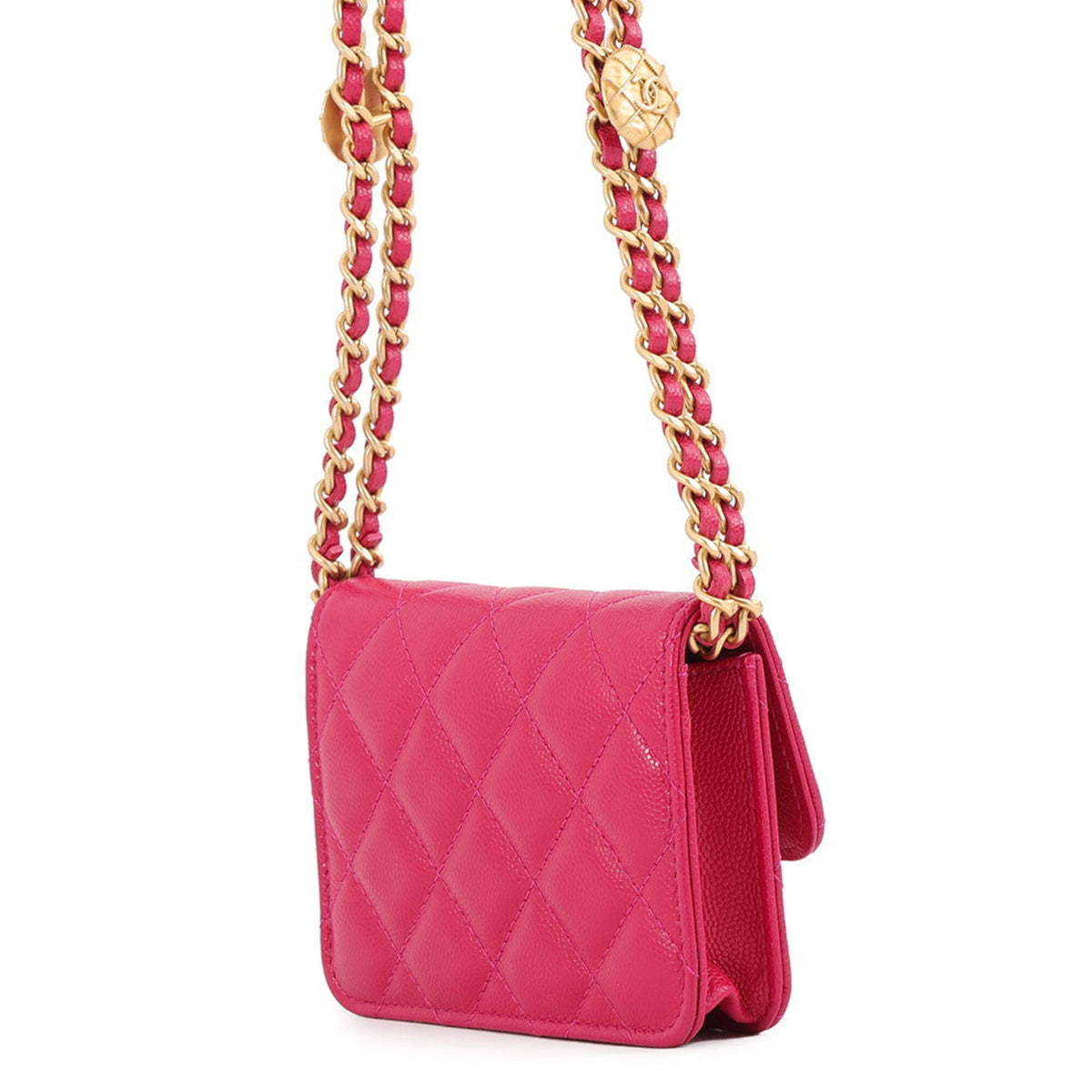 Chanel Pink Grained Calfskin Handbag Shoulder Bag (Pre-Owned)