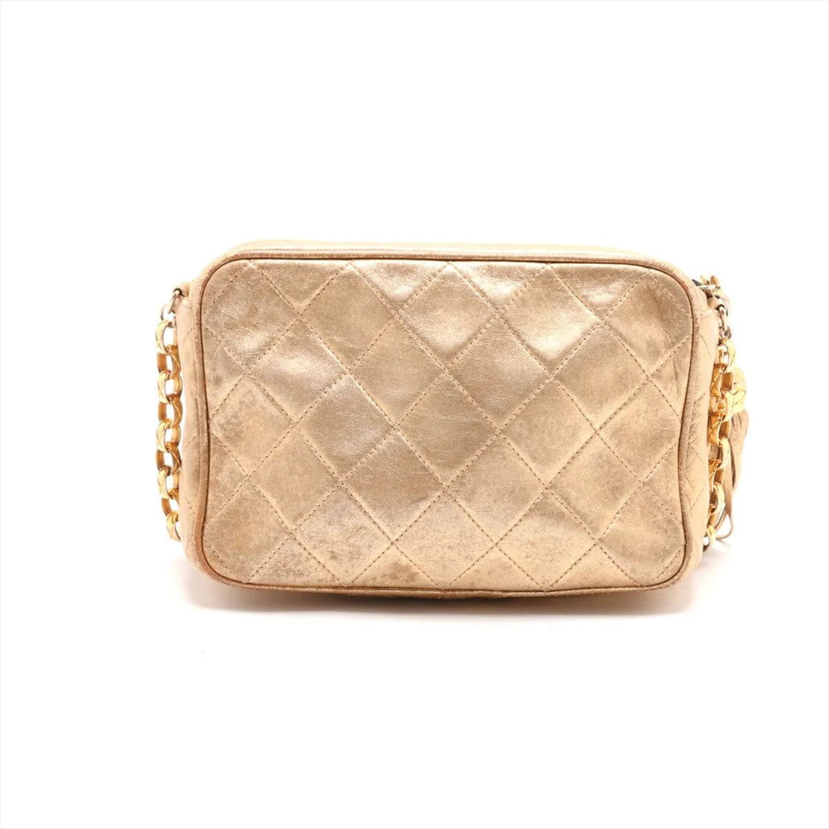 Chanel Gold Leather Crossbody Bag Shoulder Bag (Pre-Owned)