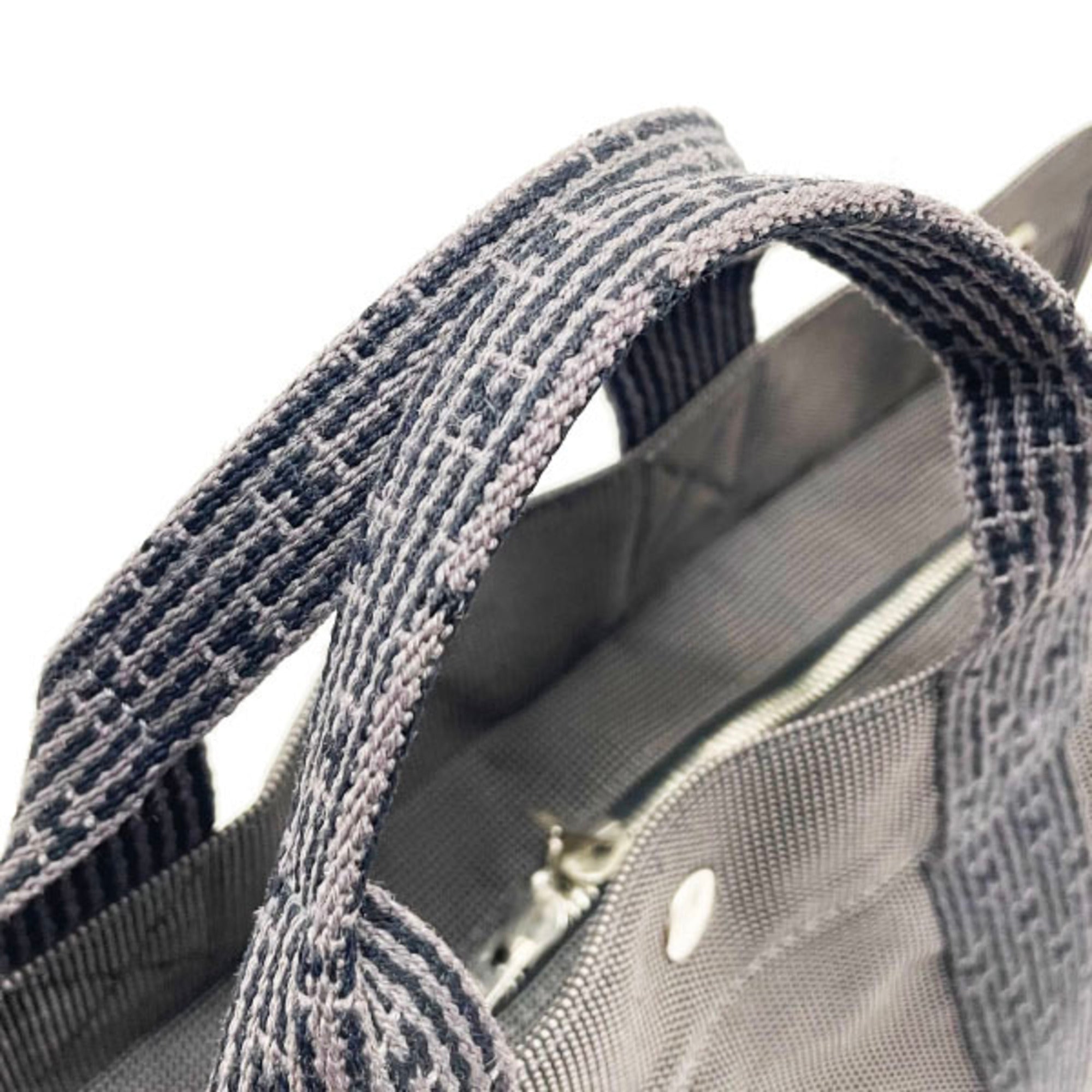 Hermes Gray Nylon Canvas Tote Bag (Pre-Owned)