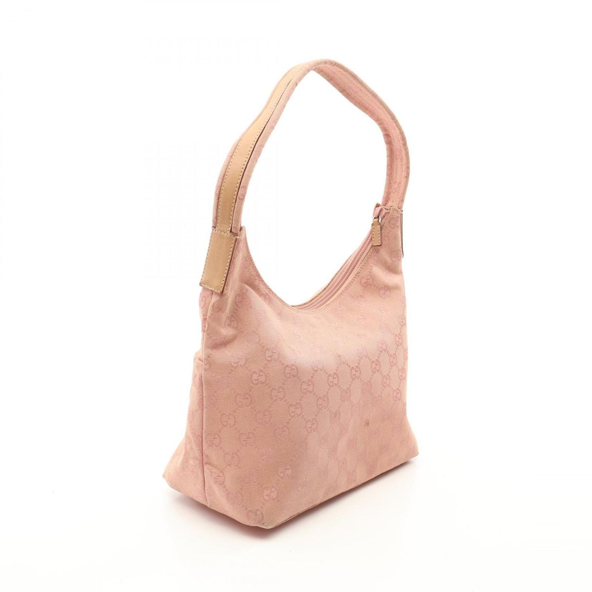 Gucci Pink Canvas Leather Handbag Shoulder Bag (Pre-Owned)
