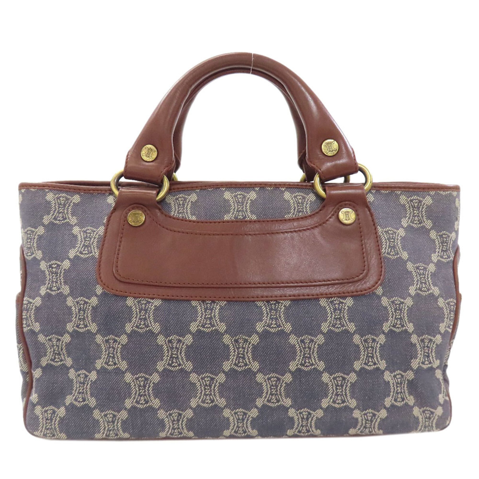 Celine Blue Brown Denim Leather Handbag (Pre-Owned)
