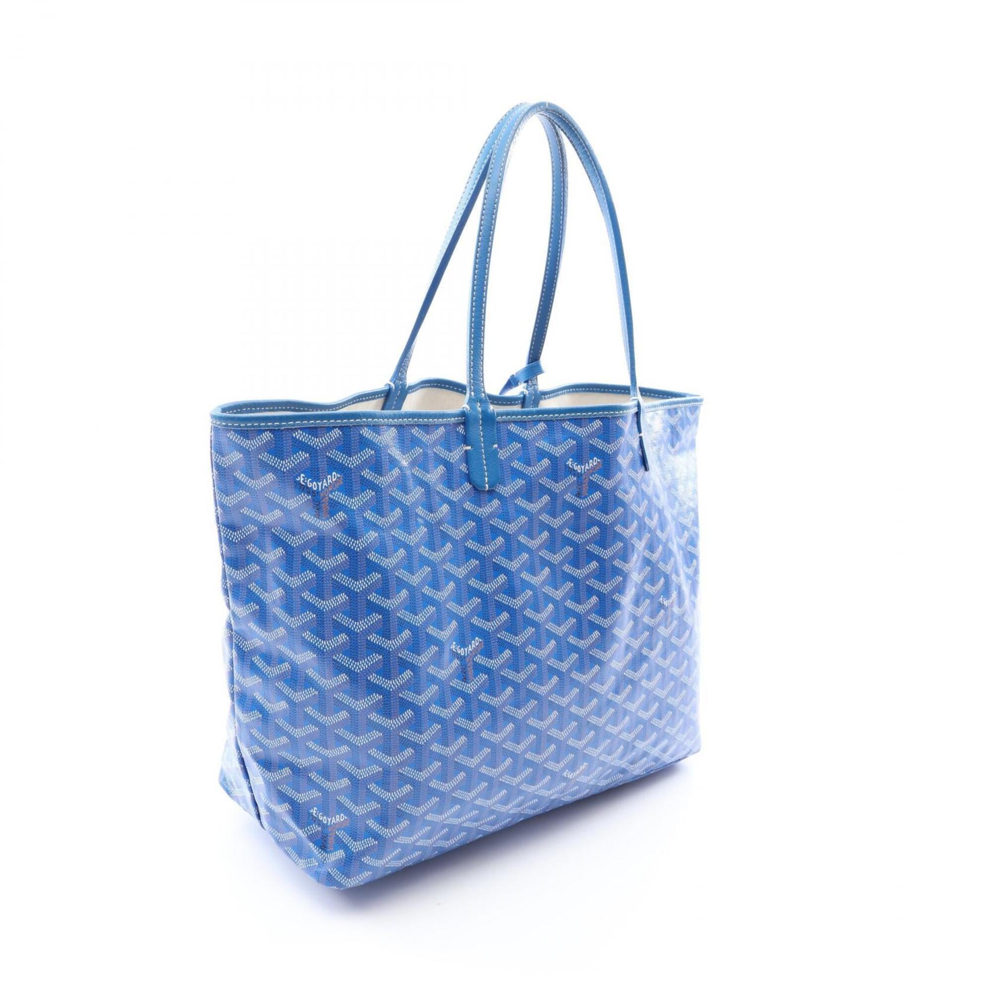 Goyard Blue Multi-Color Coated Canvas Leather Handbag Pouch Tote Bag (Pre-Owned)