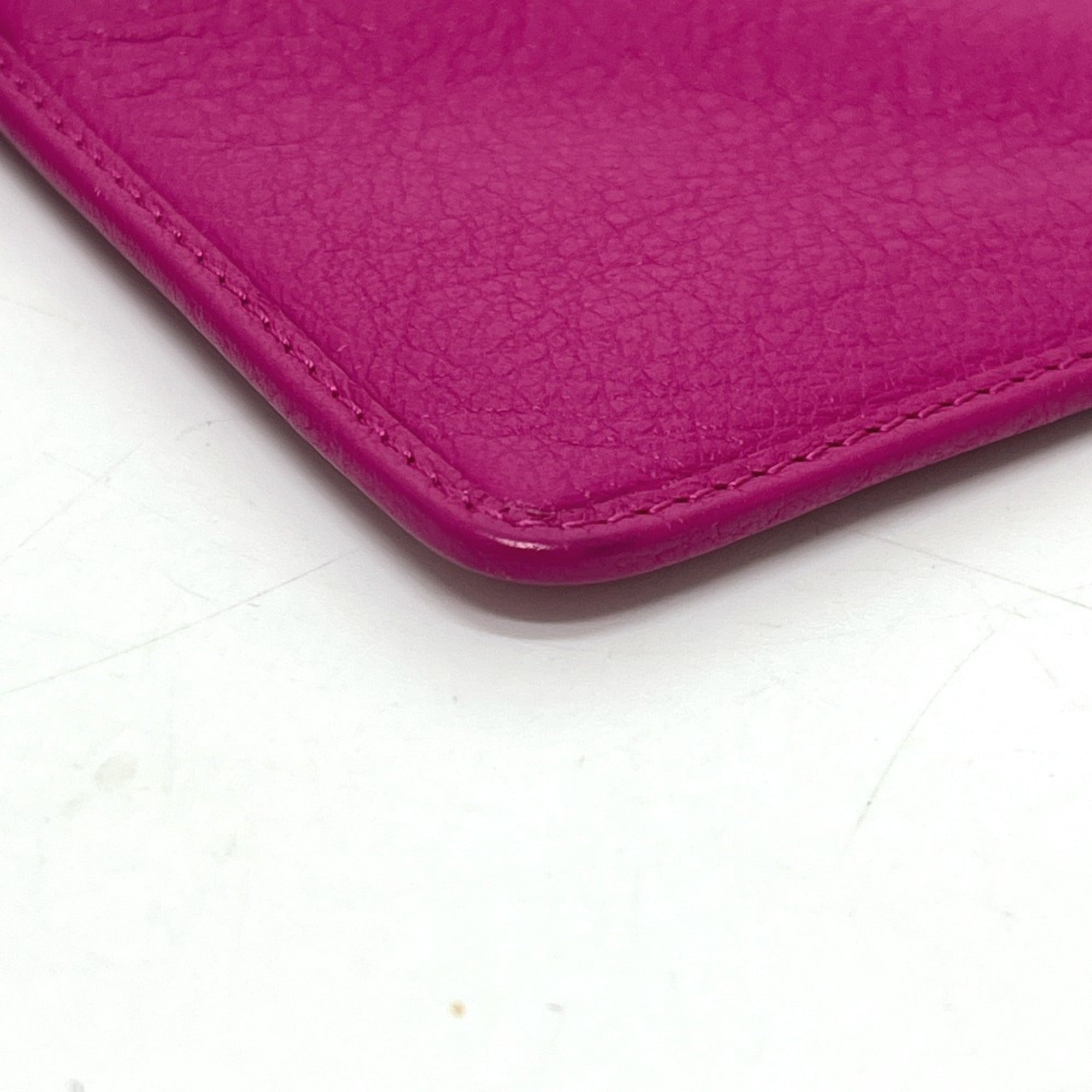 Loewe Pink Purple Leather Handbag Pouch (Pre-Owned)