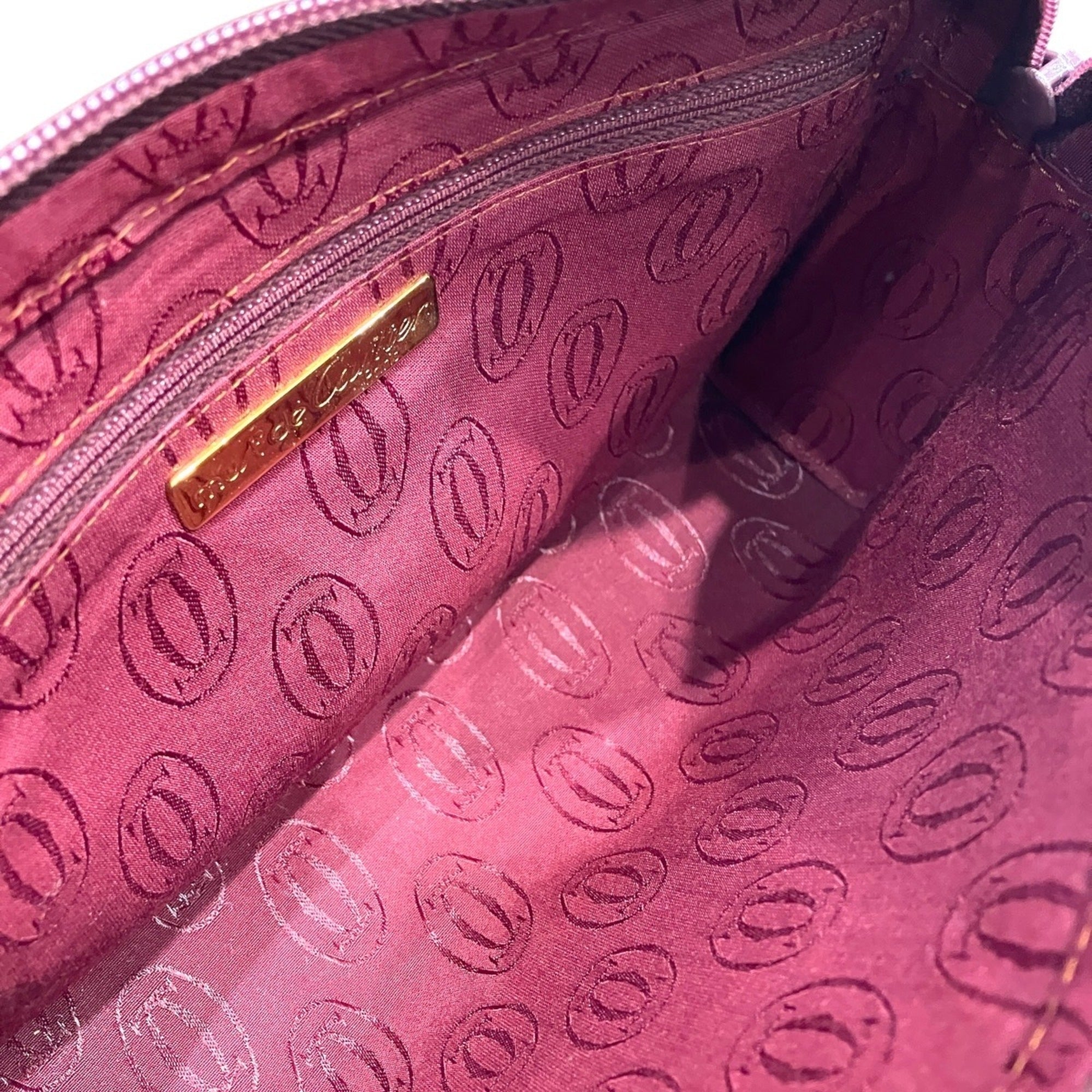 Cartier Must Bordeaux Leather Clutch Bag (Pre-Owned)