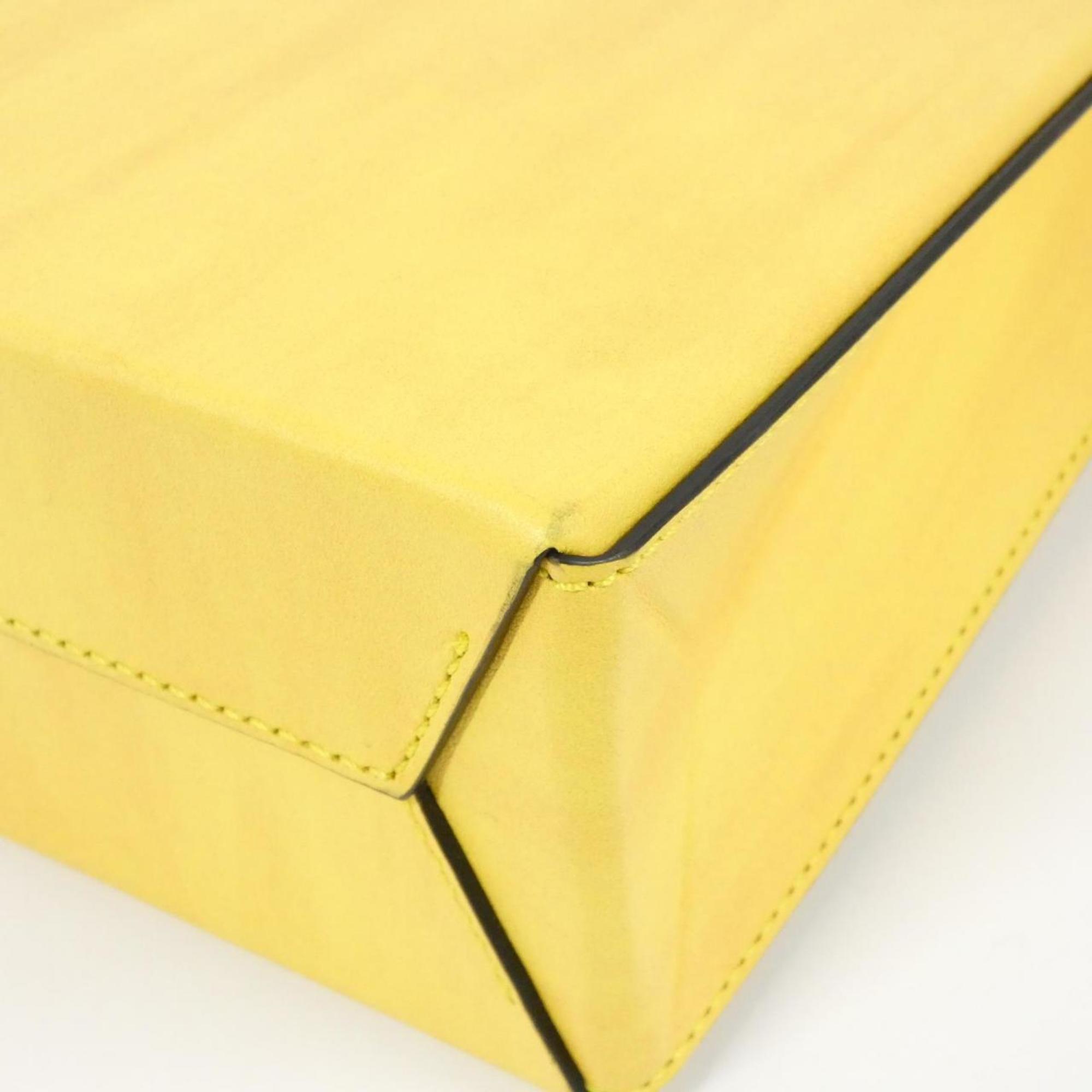 Fendi Yellow Leather Handbag Shopping Bag (Pre-Owned)
