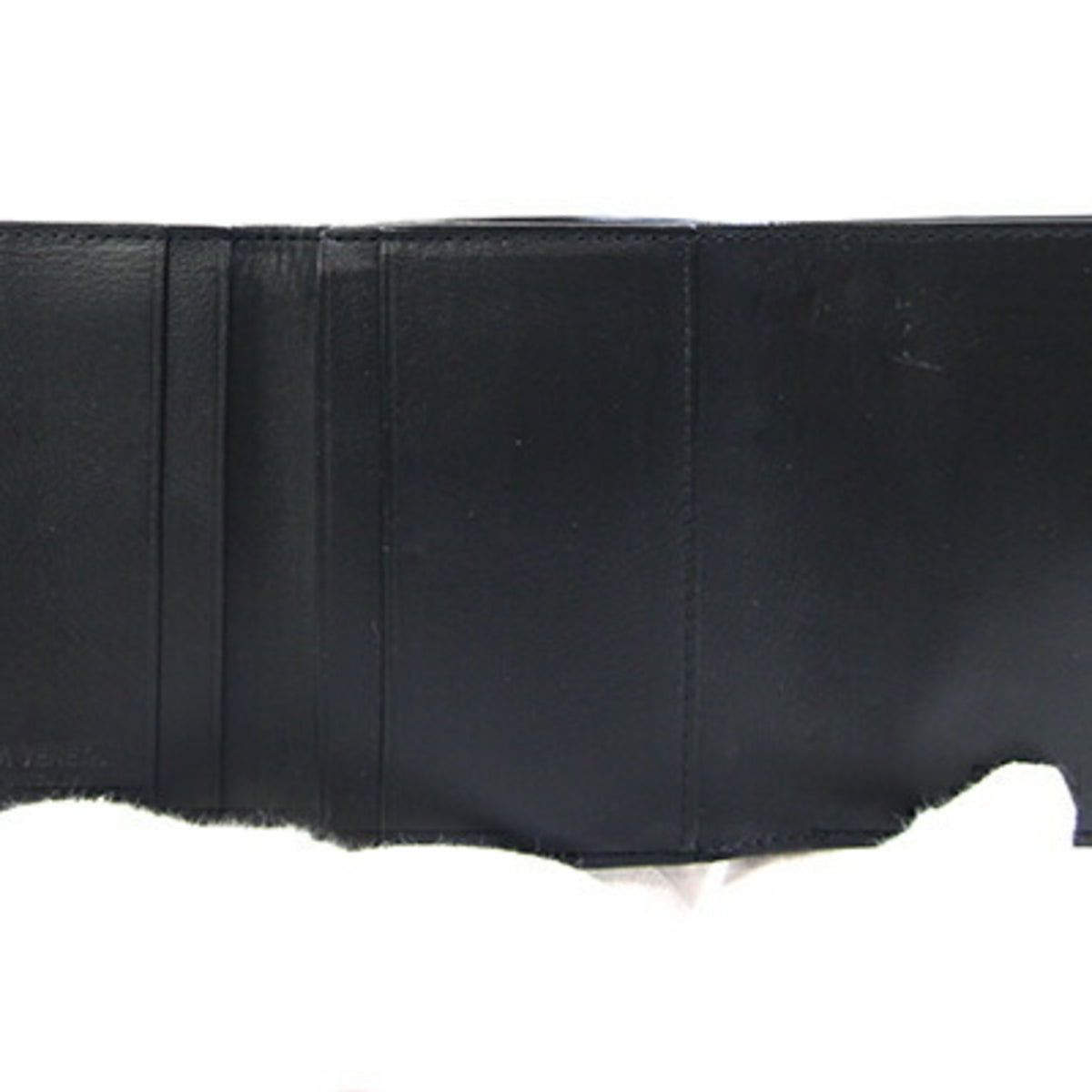 Bottega Veneta Intrecciato Black Leather Wallet (Tri-Fold) (Pre-Owned)