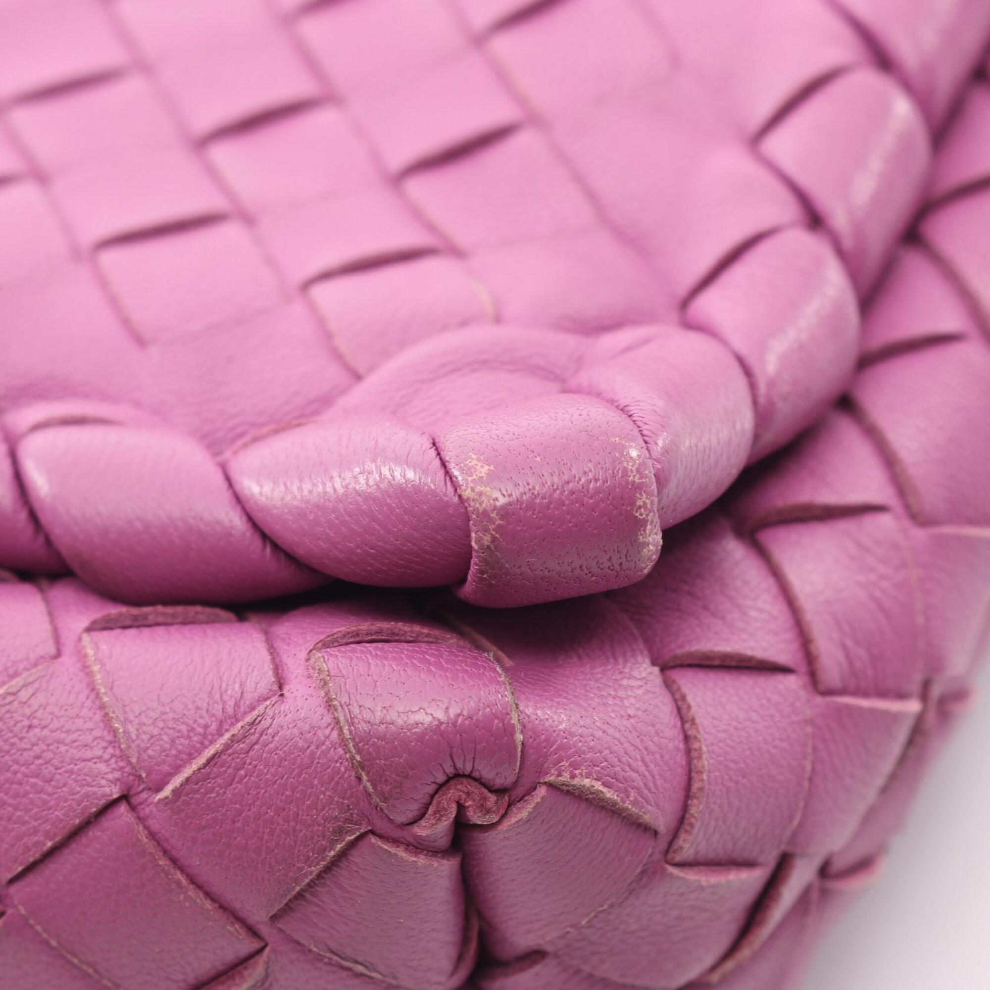 Bottega Veneta Purple Leather Handbag Shoulder Bag (Pre-Owned)