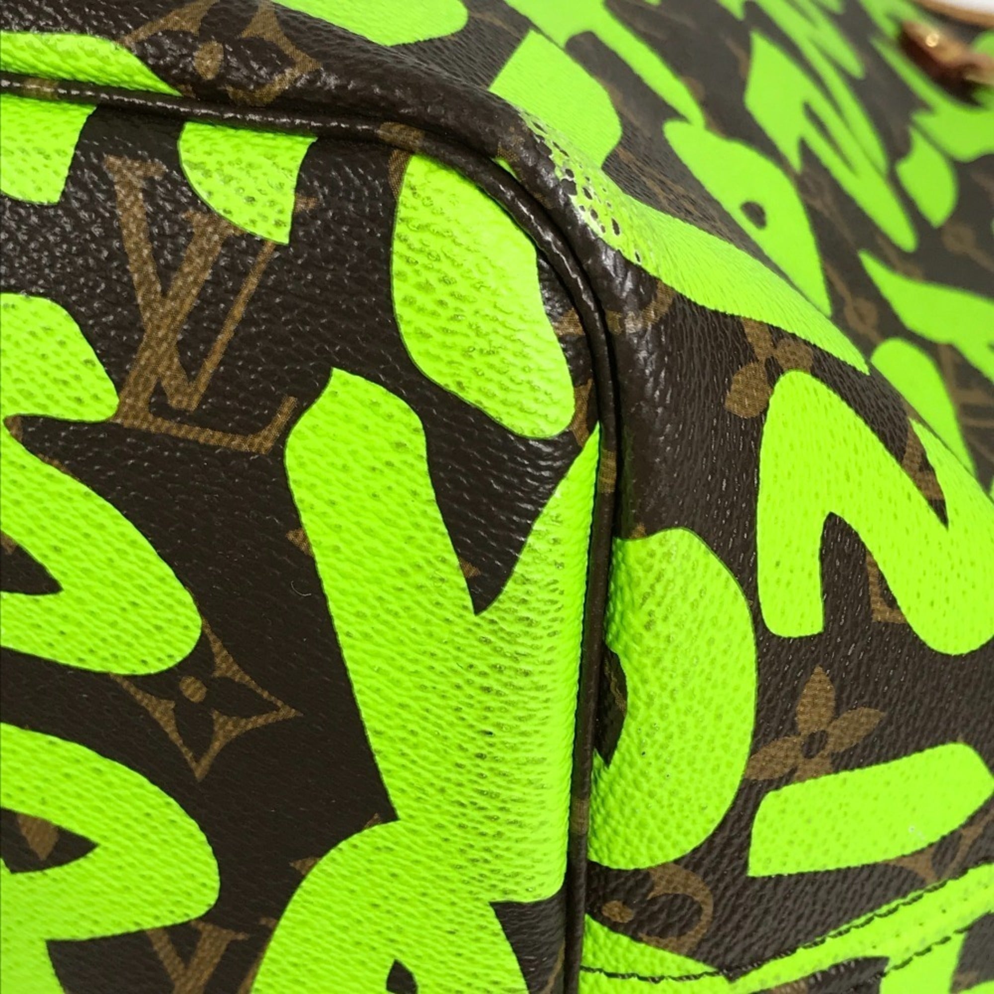 Louis Vuitton Brown Green Vert Monogram Graffiti Shoulder Bag Tote Bag (Pre-Owned)