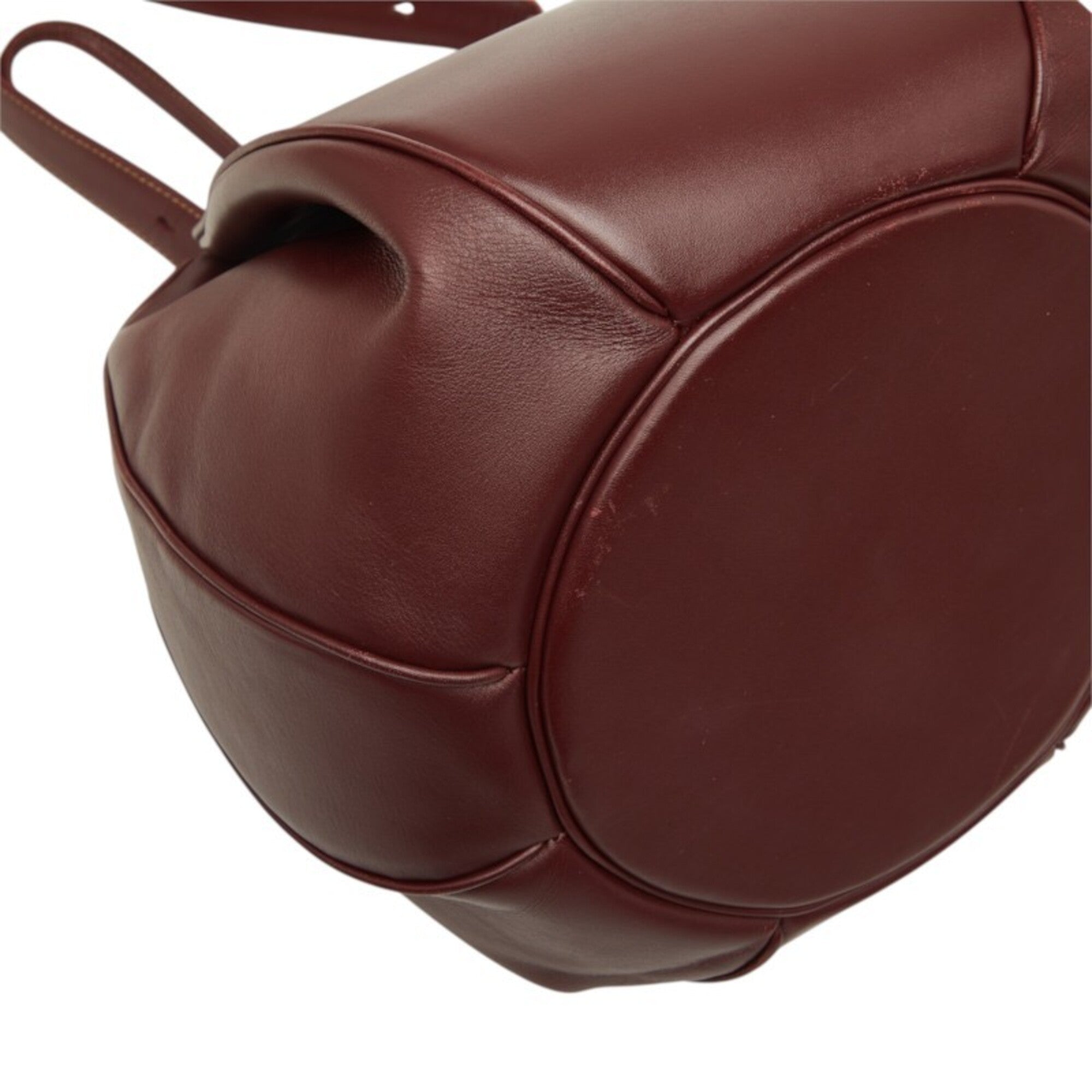 Cartier Bordeaux Wine Red Leather Shoulder Bag (Pre-Owned)