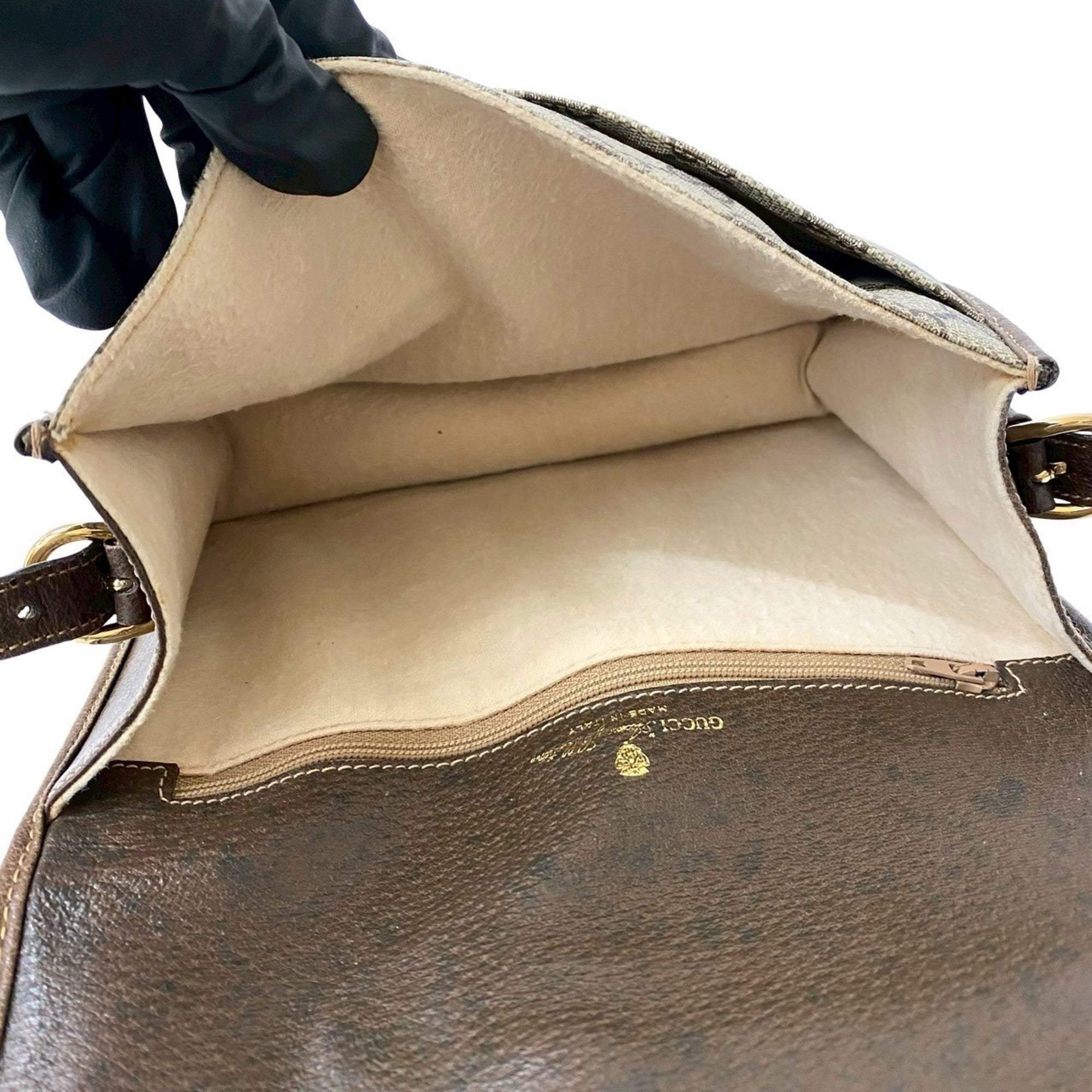 Gucci Brown Leather Pvc Pochette Shoulder Bag (Pre-Owned)