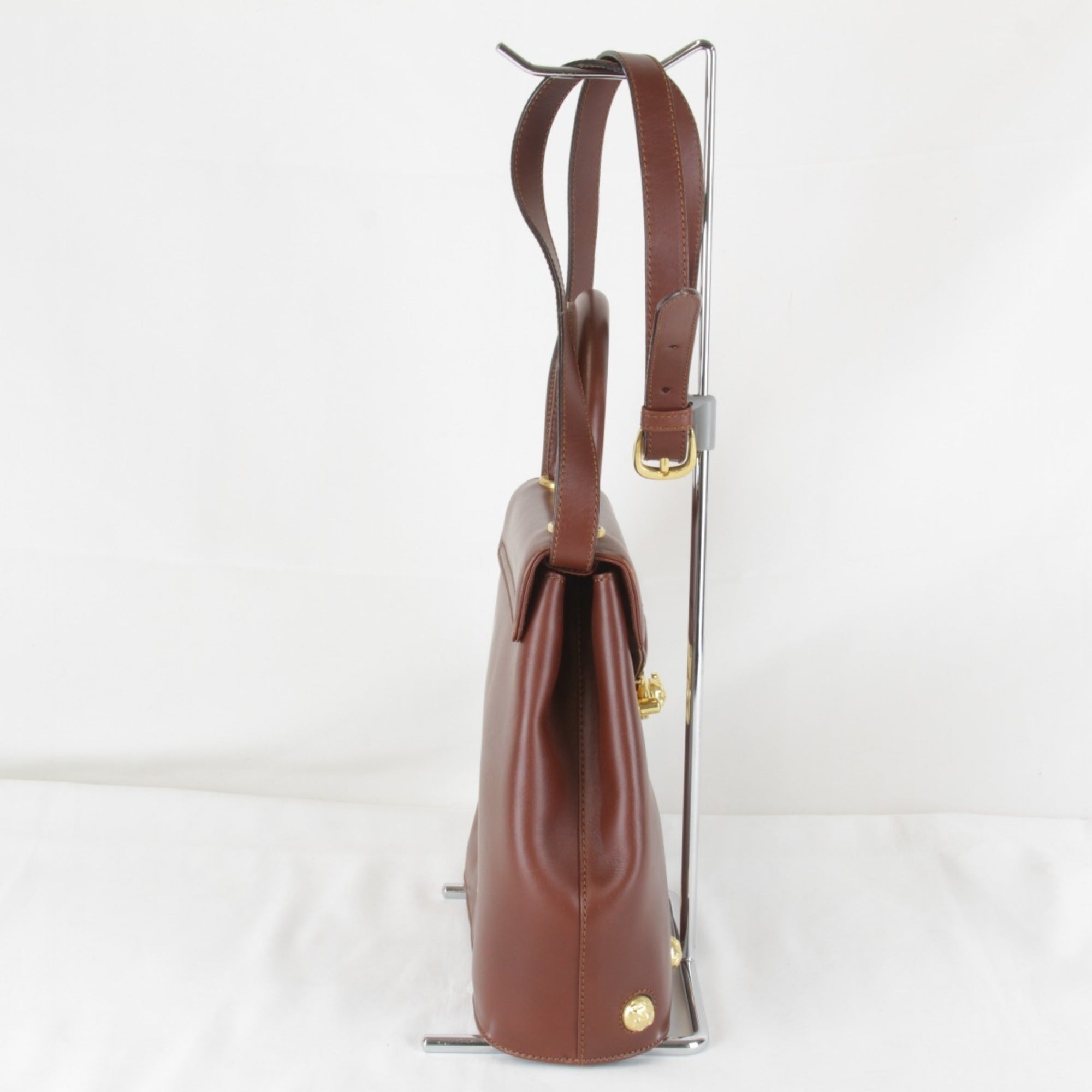 Salvatore Ferragamo Brown Leather Shoulder Bag (Pre-Owned)