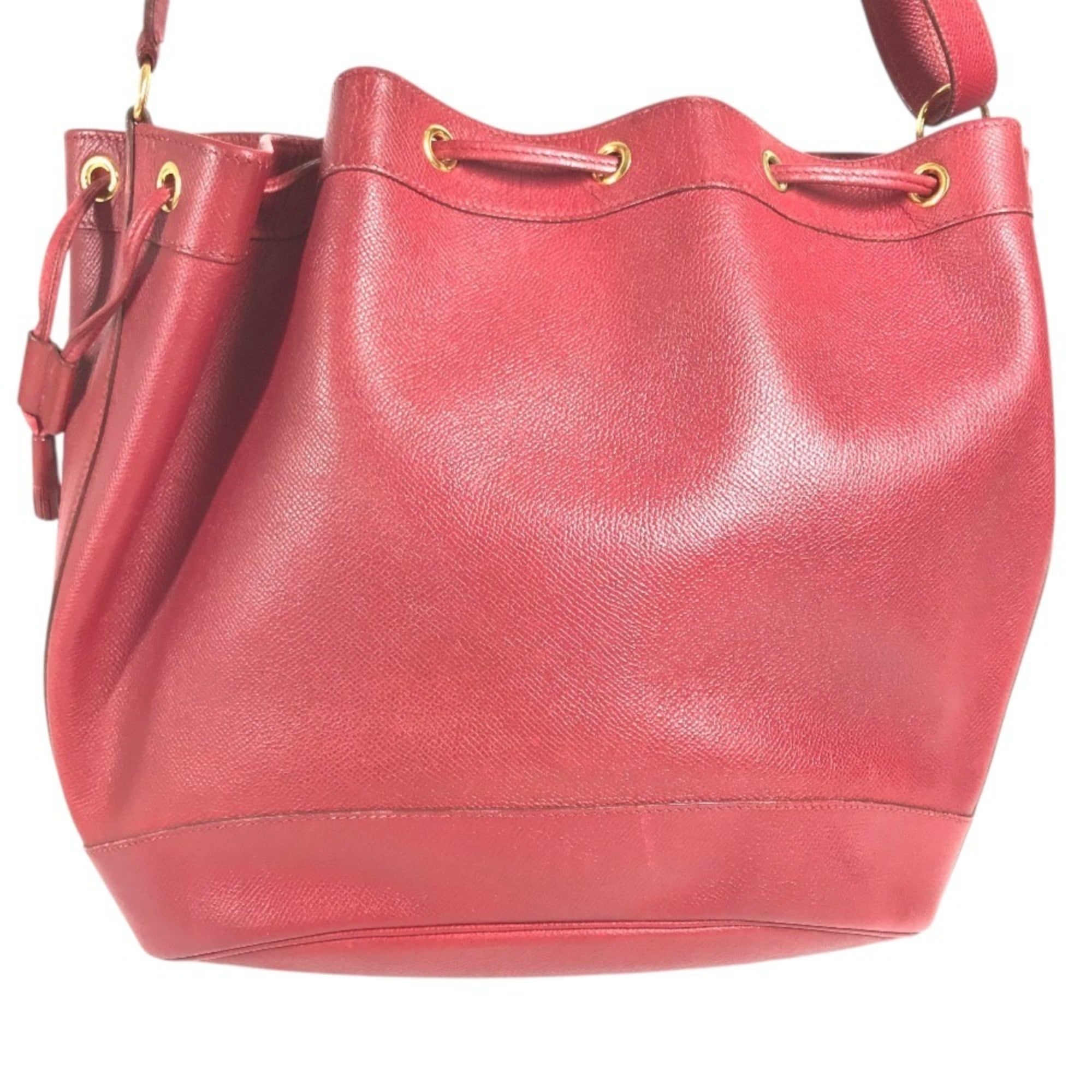 Hermes Red Color Courchevel Leather Shoulder Bag (Pre-Owned)