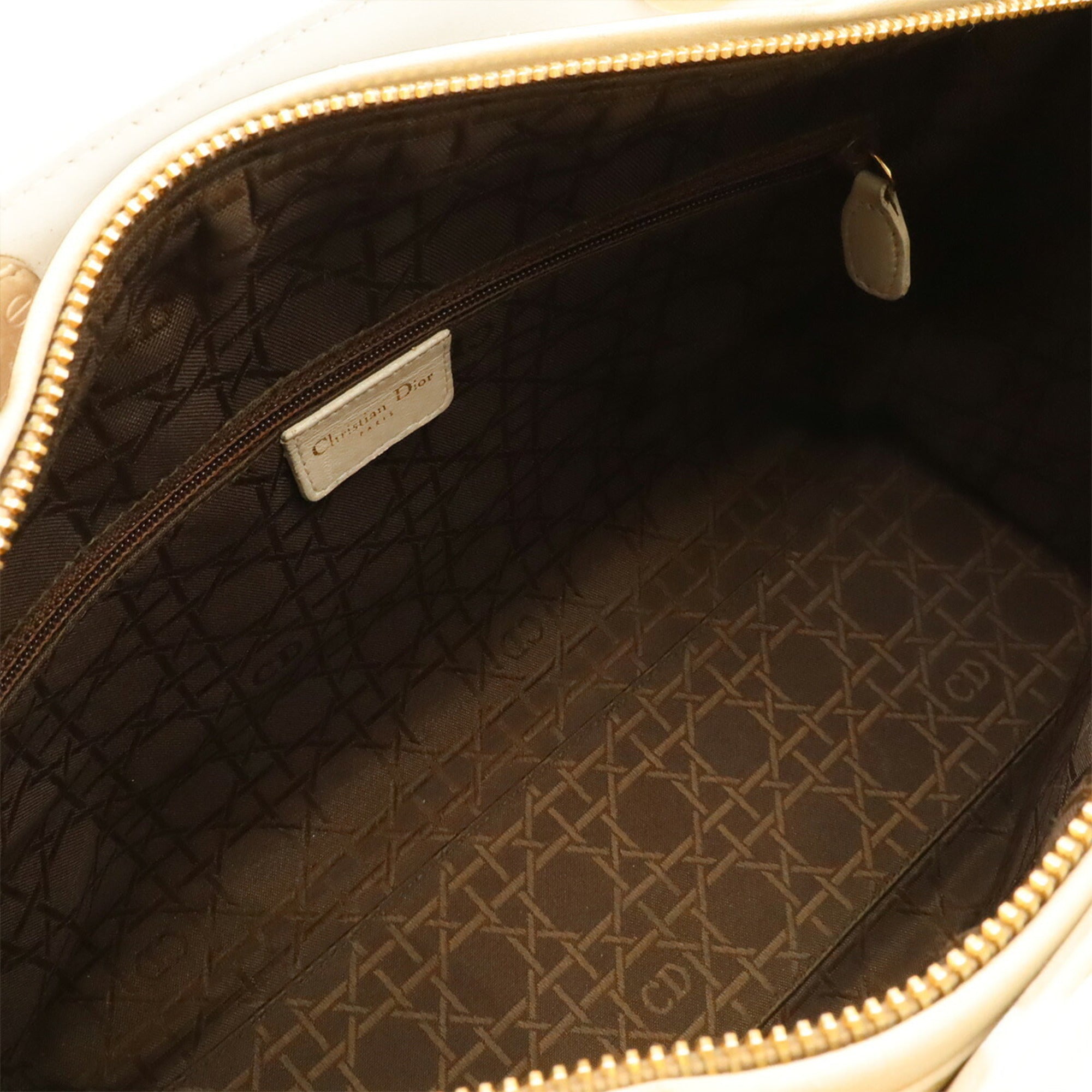 Christian Dior White Leather Handbag Shoulder Bag (Pre-Owned)