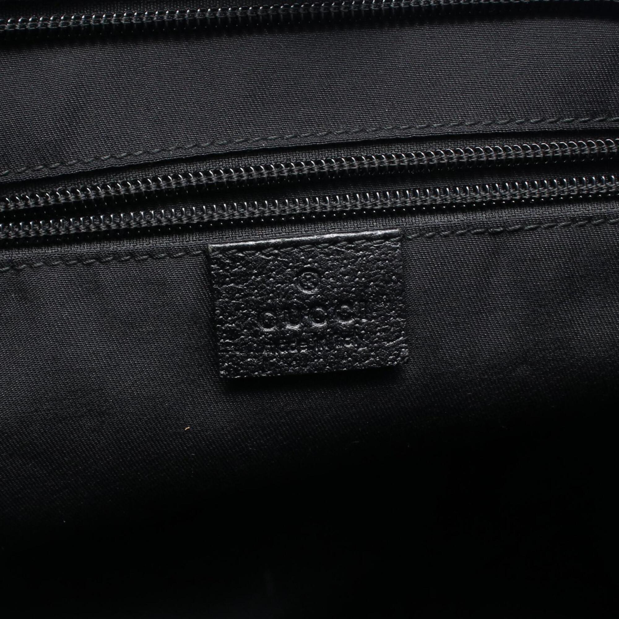 Gucci Gg Canvas Black Navy Gg Canvas Leather Handbag Shoulder Bag (Pre-Owned)