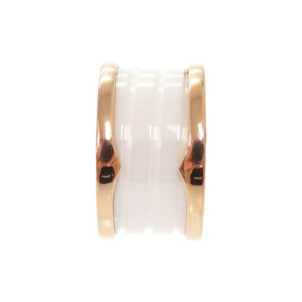 Bvlgari Pink Gold White Pink Gold (18K) Ceramic Band Ring (Pre-Owned)