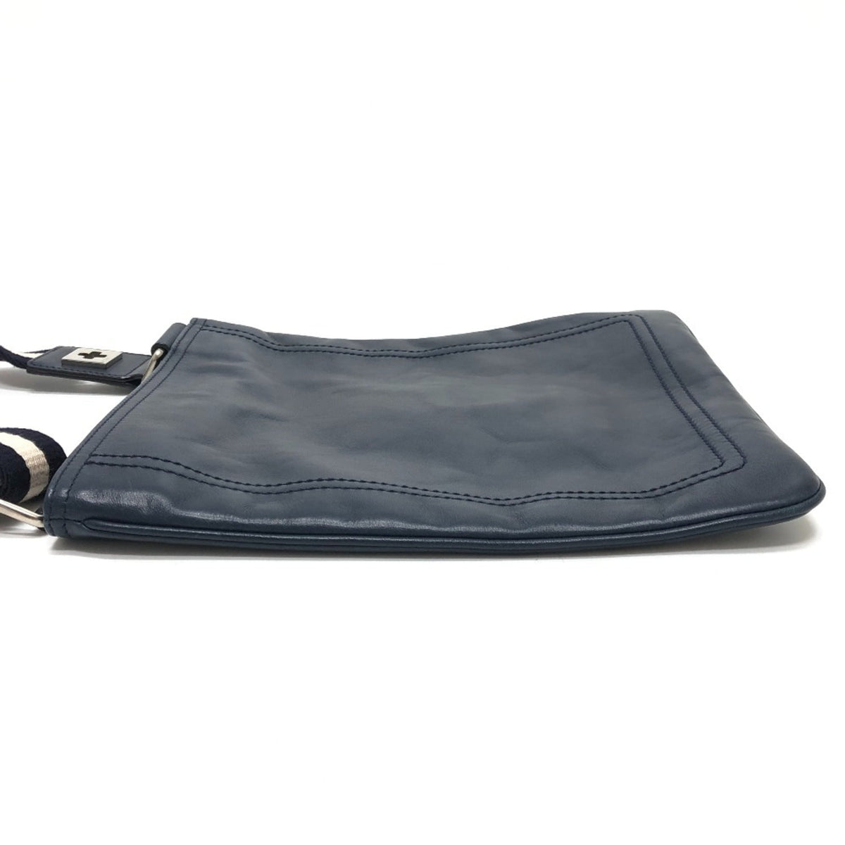 Bally Navy Leather Handbag Shoulder Bag (Pre-Owned)