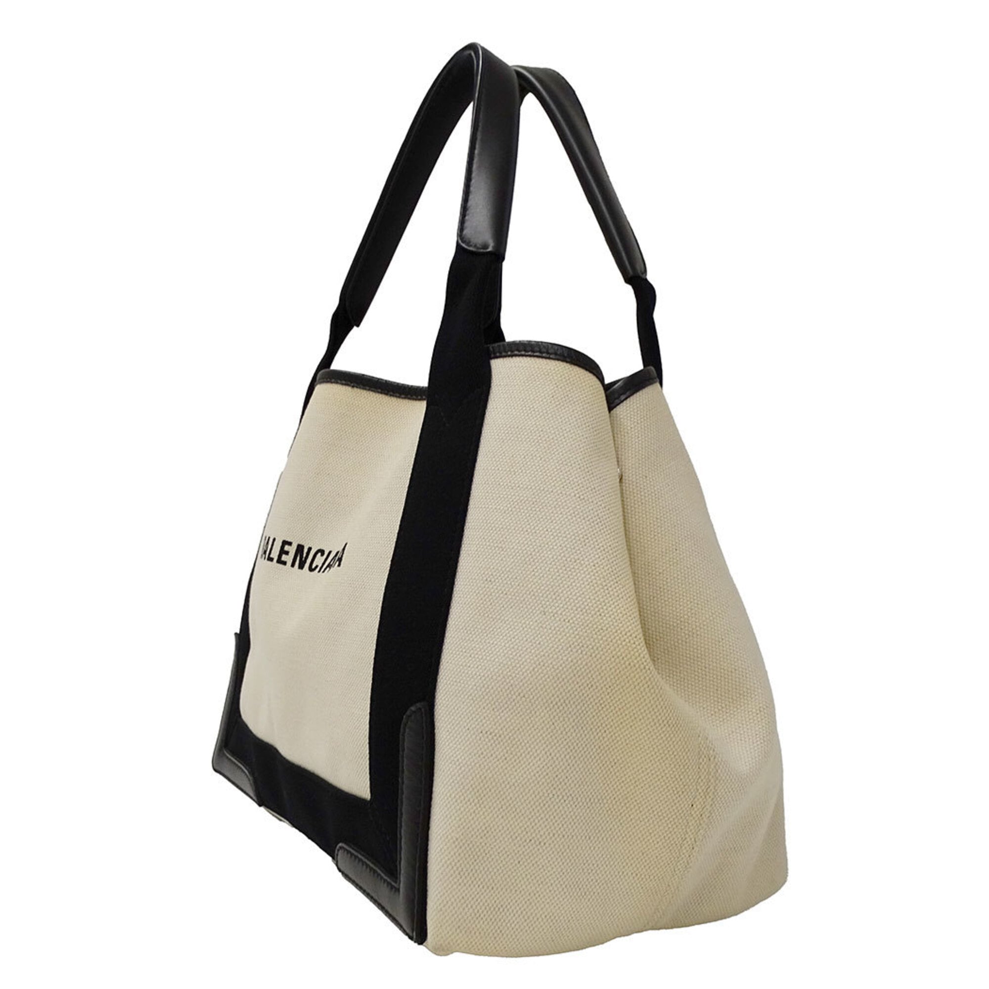 Balenciaga Black Ivory Yellow Canvas Handbag Pouch (Pre-Owned)