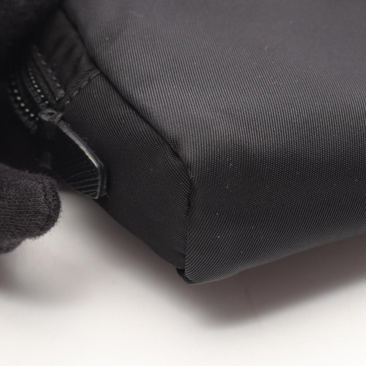 Prada Black Nylon Leather Handbag Pouch (Pre-Owned)