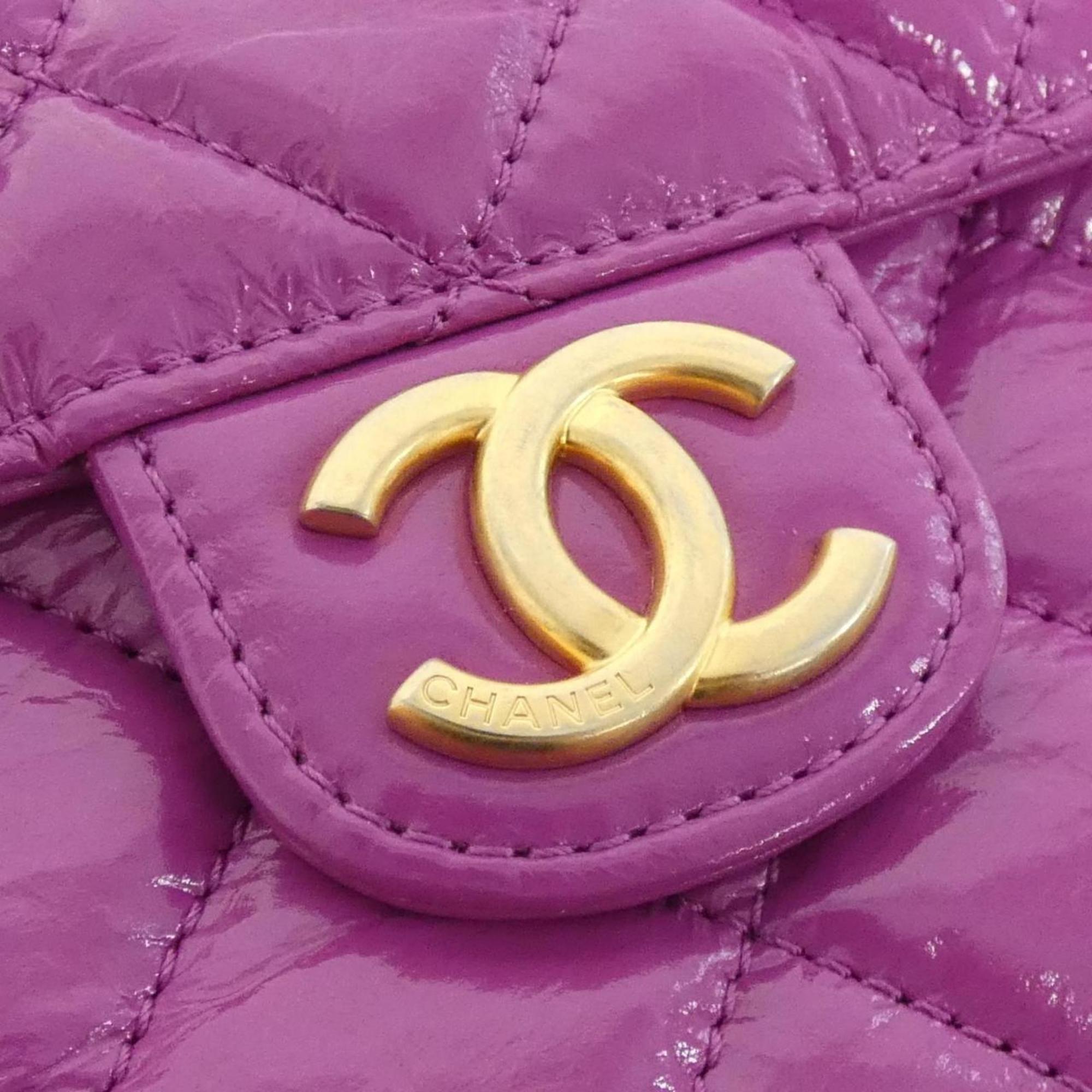 Chanel Purple Leather Shoulder Bag (Pre-Owned)