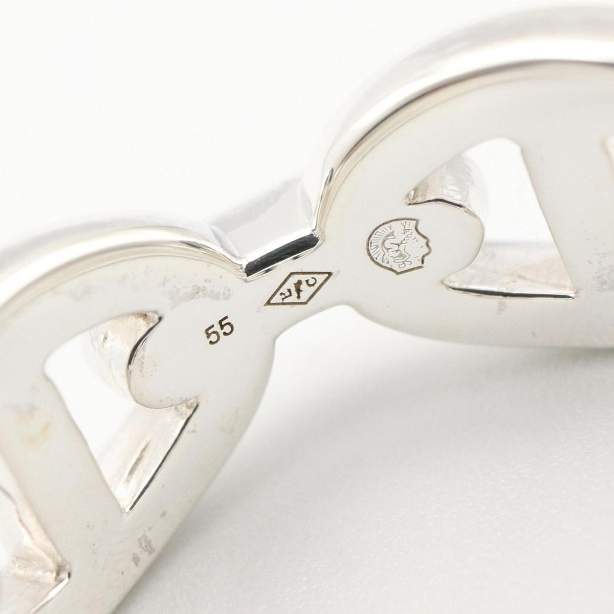 Hermes Silver Silver 925 Band Ring (Pre-Owned)