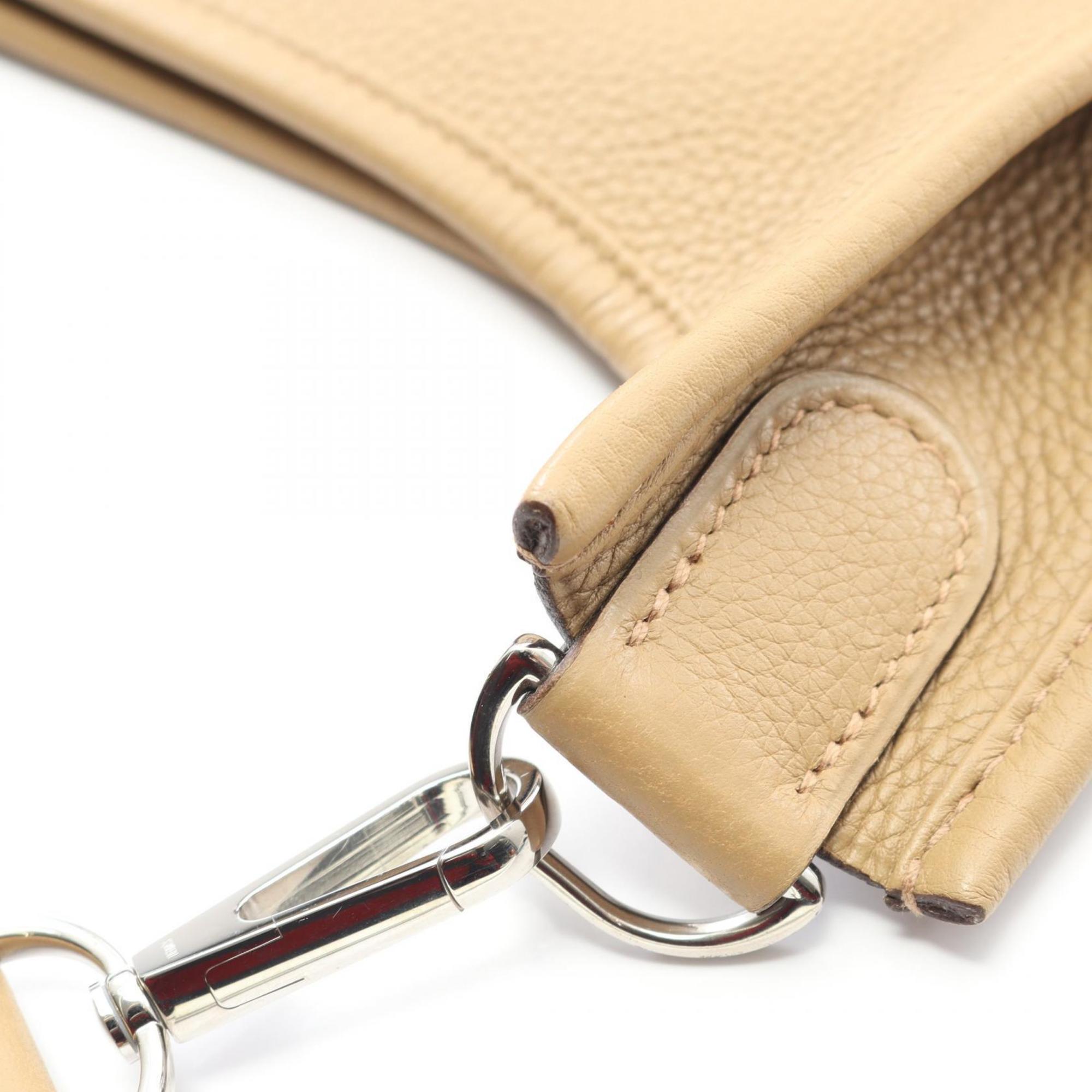 Hermes Beige Taurillon Clemence Leather Shoulder Bag (Pre-Owned)
