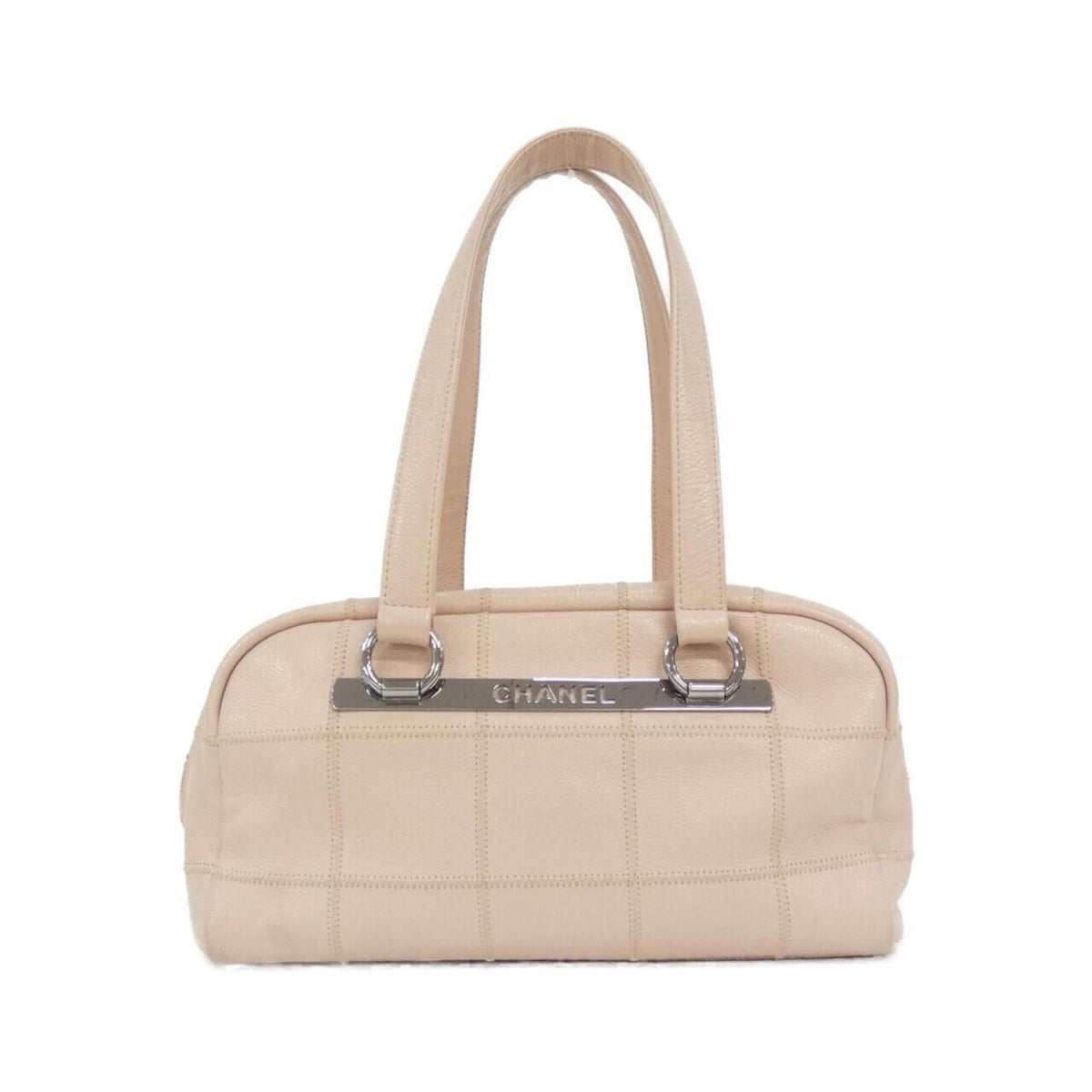 Chanel Light Pink Grained Calfskin Shoulder Bag (Pre-Owned)