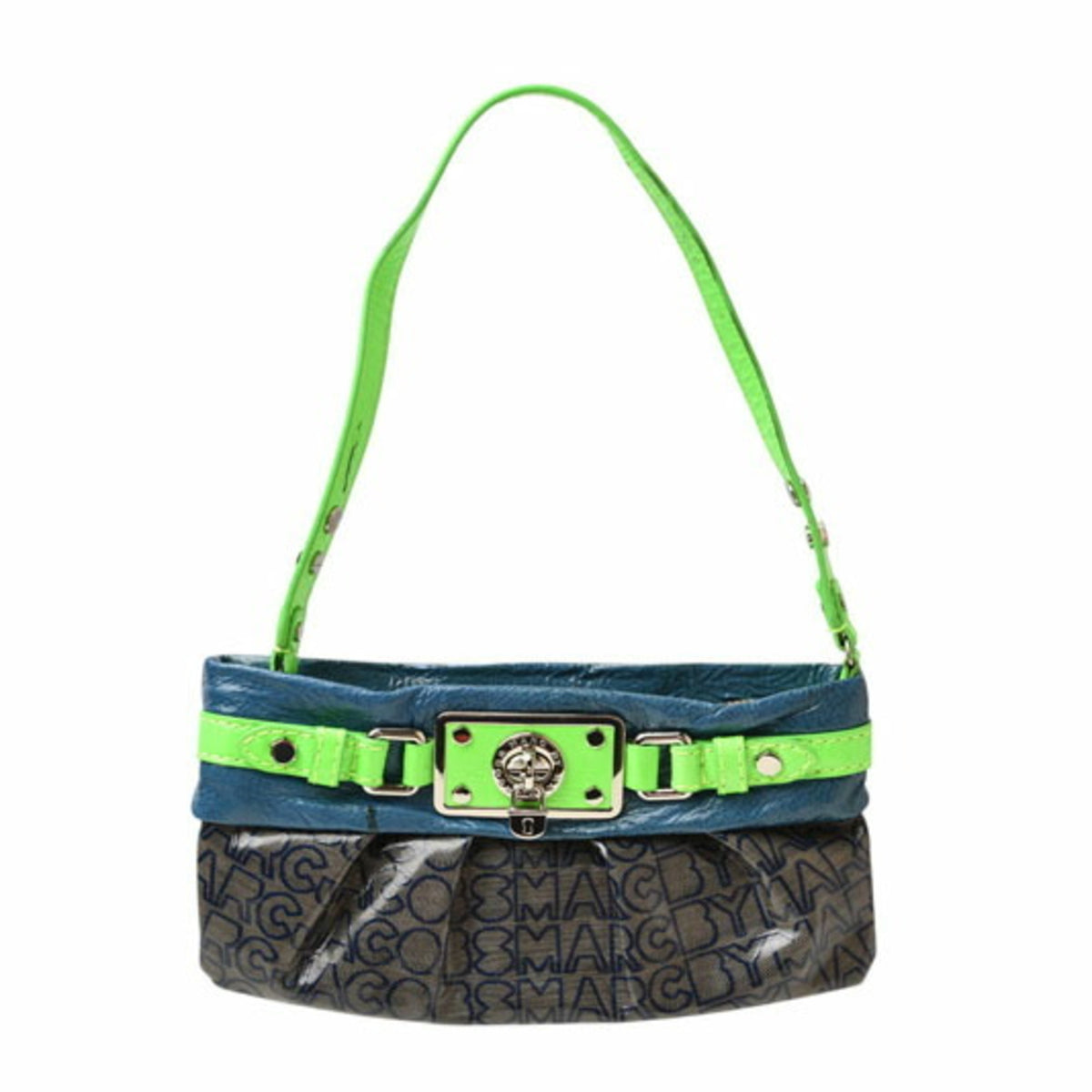 Marc By Marc Jacobs Dark Blue Green Pvc Handbag Pouch (Pre-Owned)