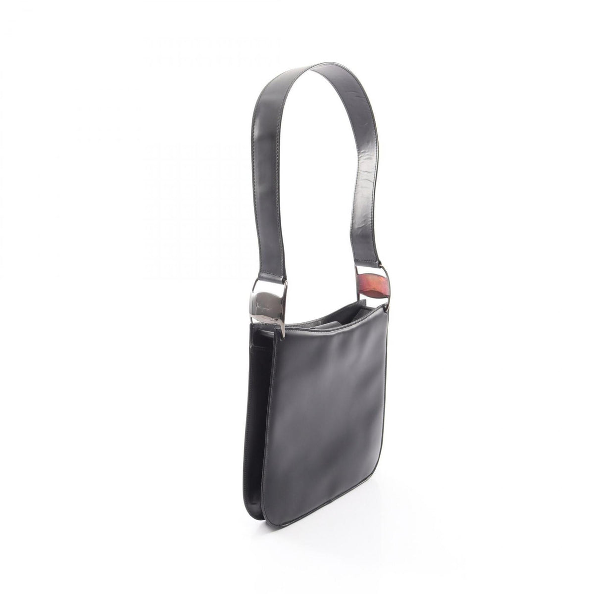 Salvatore Ferragamo Black Leather Handbag Shoulder Bag (Pre-Owned)
