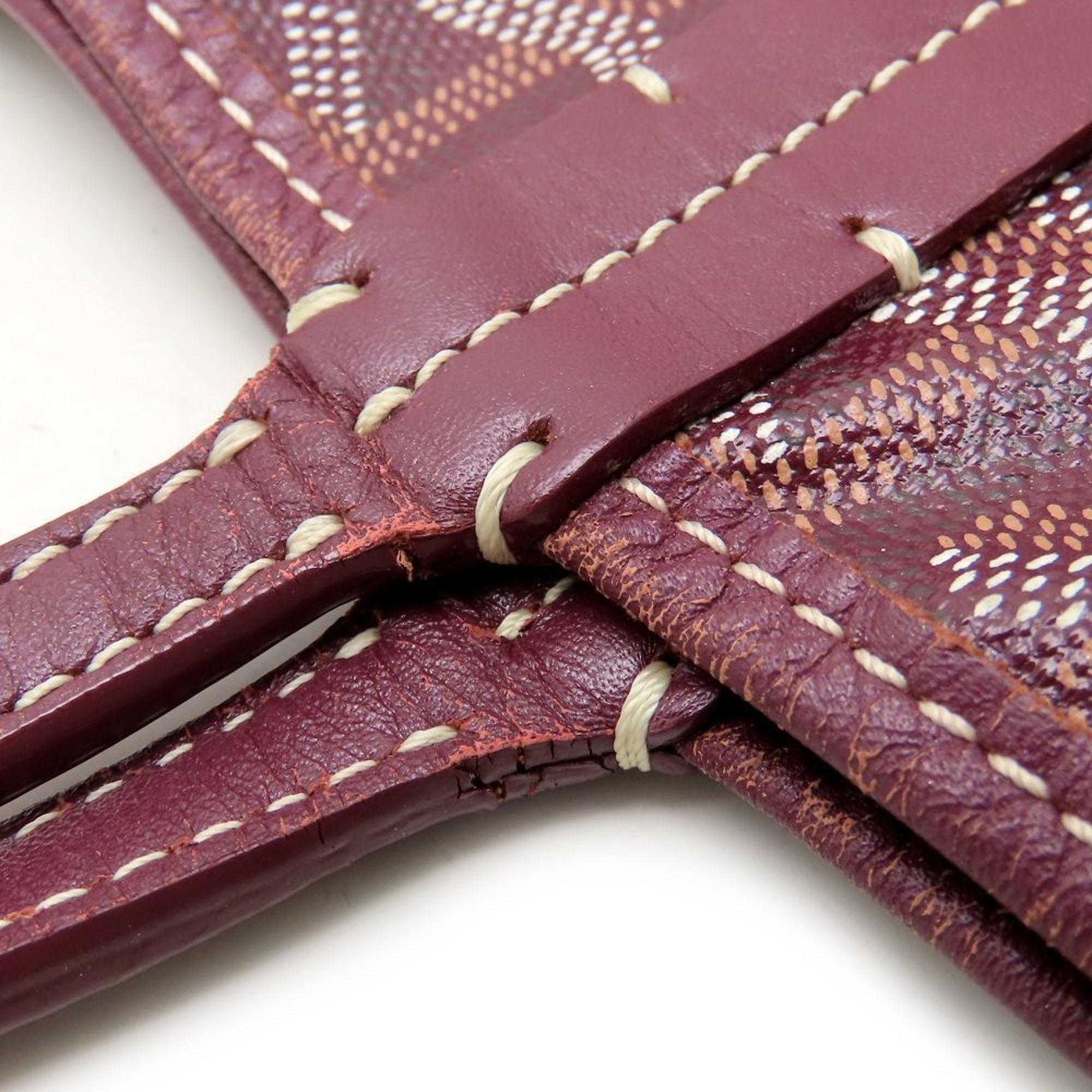 Goyard Burgundy Coated Canvas Leather Tote Bag (Pre-Owned)