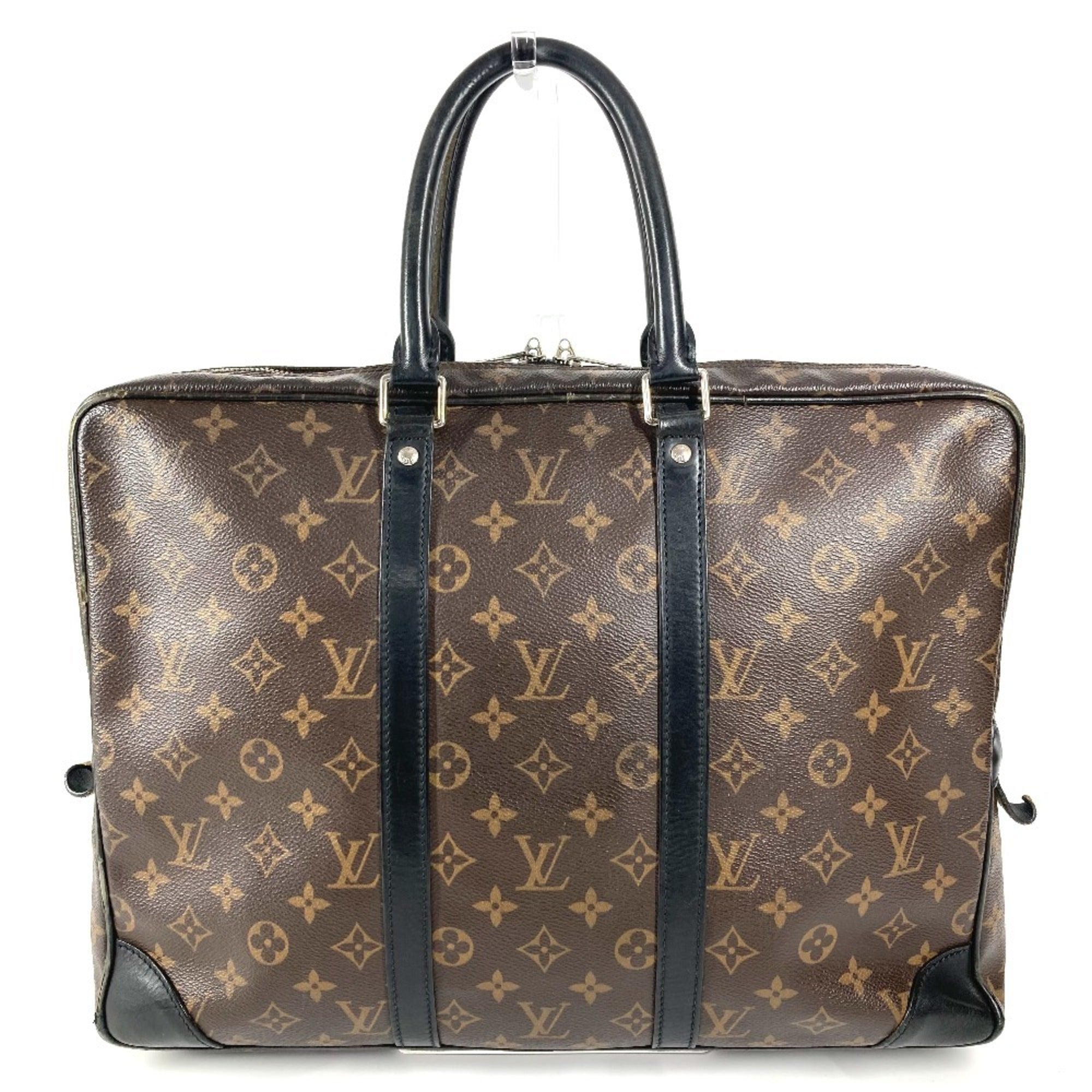 Louis Vuitton Black Brown Monogram Canvas Tote Bag (Pre-Owned)