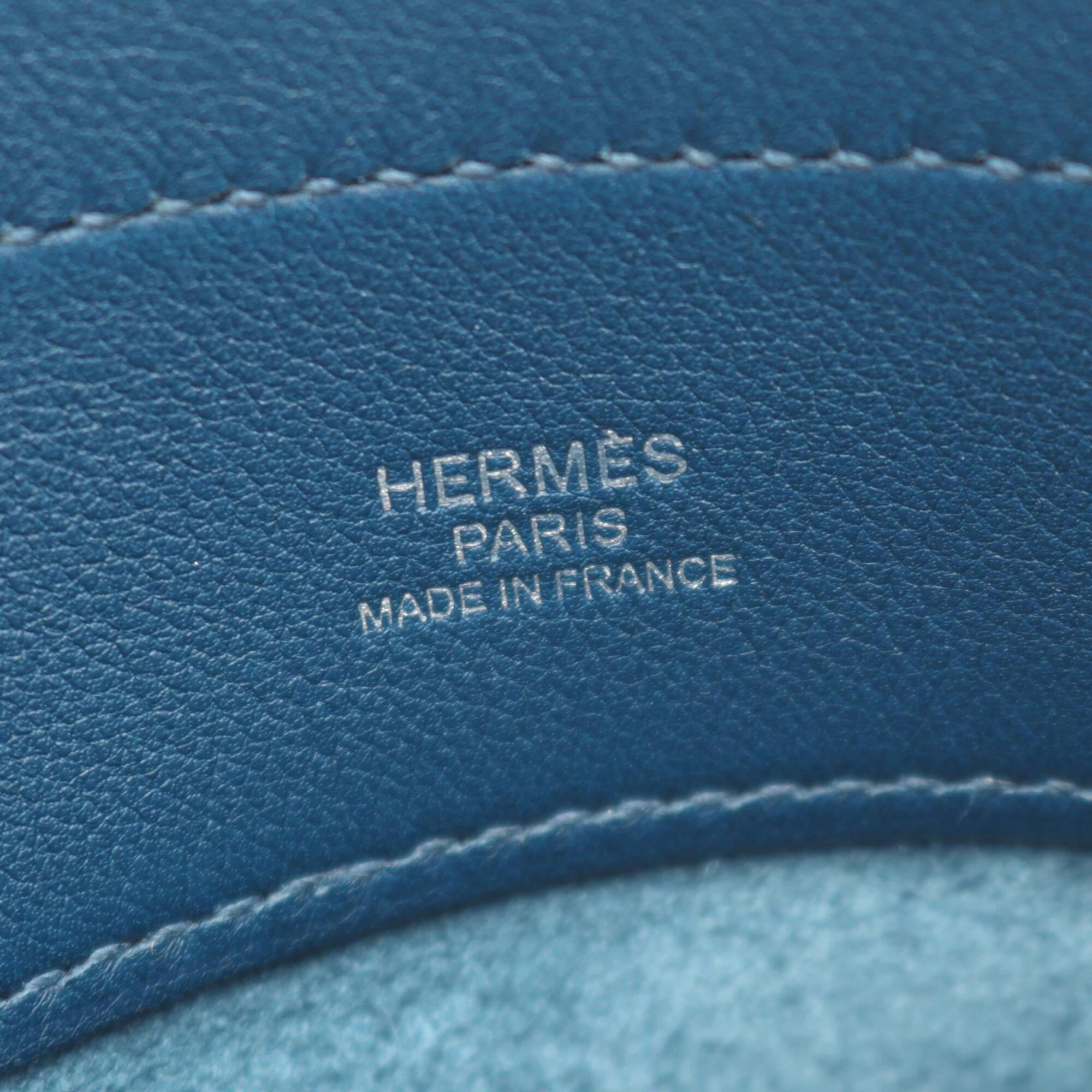 Hermes Blue Evercalf Leather Handbag Shoulder Bag (Pre-Owned)