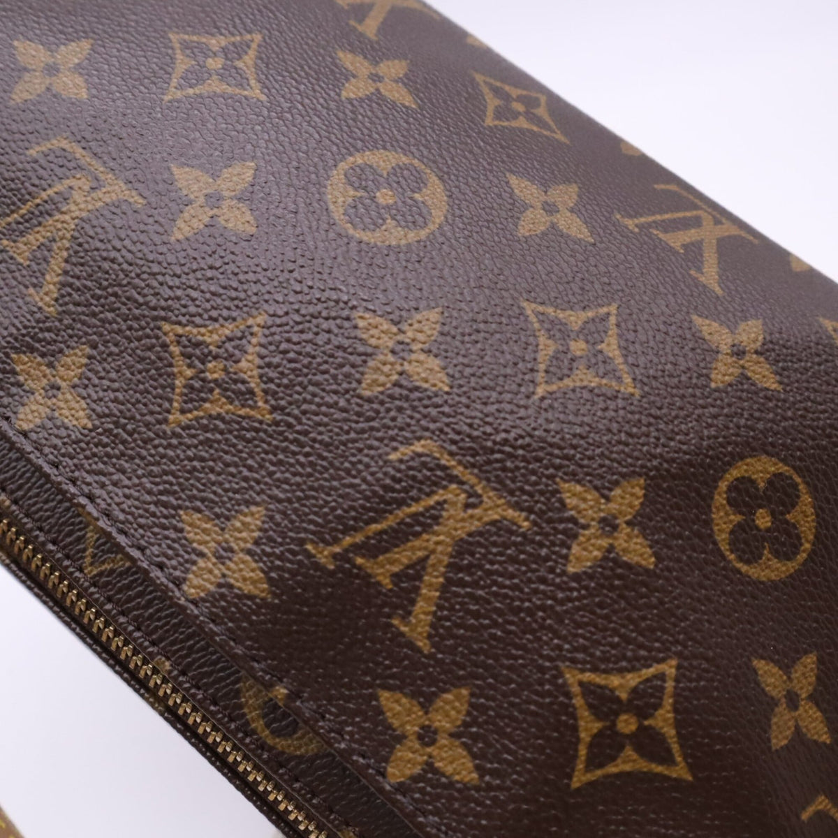 Louis Vuitton Monogram Beige Brown Coated Canvas Leather Handbag (Pre-Owned)