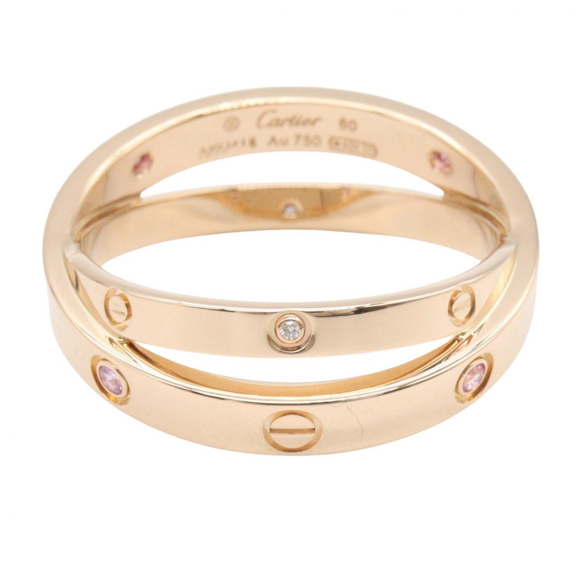 Cartier Gold Clear Pink Band Ring (Pre-Owned)