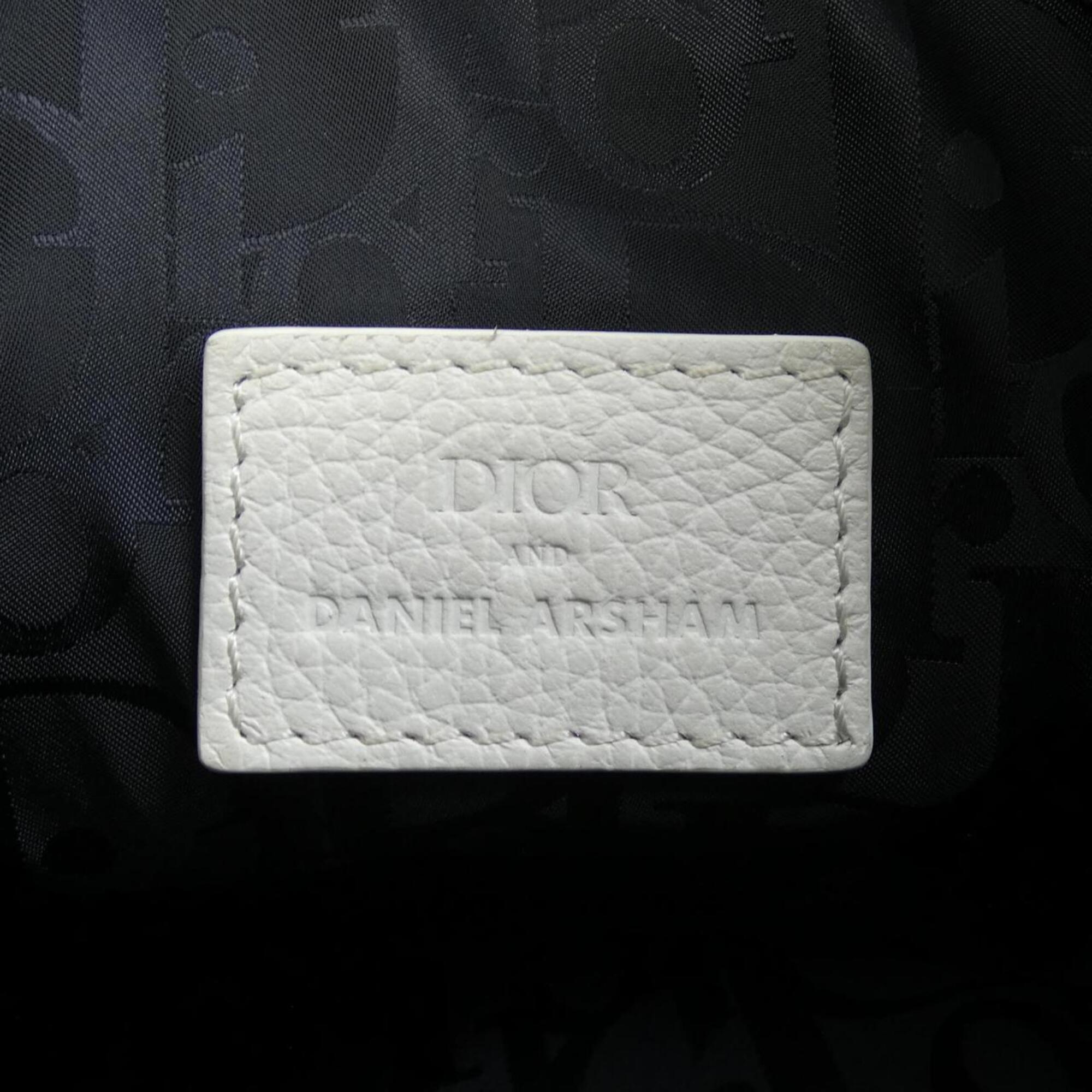 Christian Dior Gray White Handbag Saddle Bag (Pre-Owned)