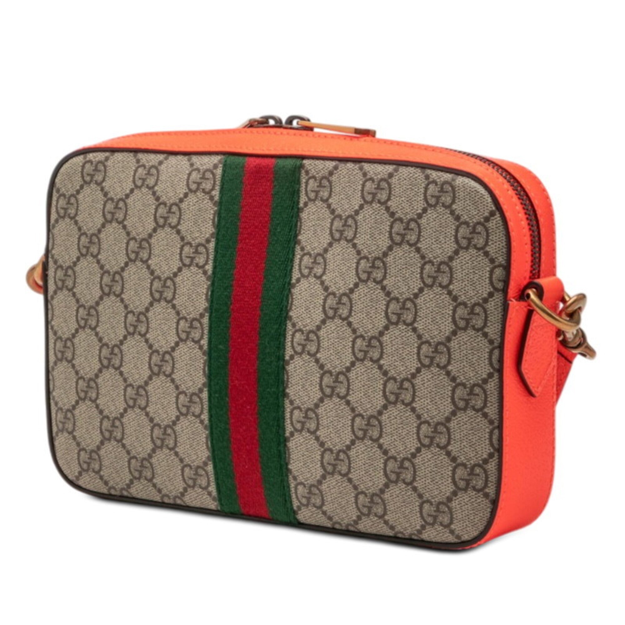 Gucci Beige Orange Pvc Leather Shoulder Bag (Pre-Owned)