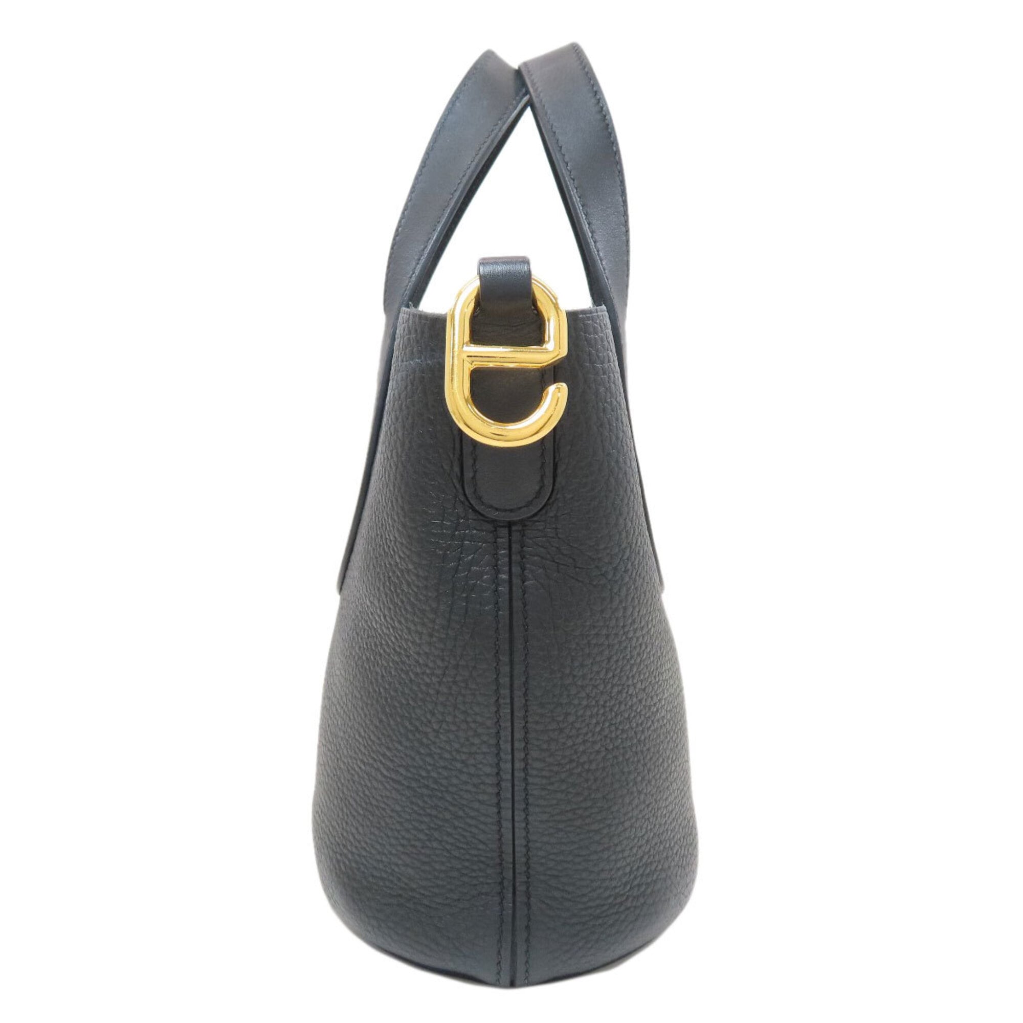 Hermes Black Taurillon Clemence Leather Handbag (Pre-Owned)
